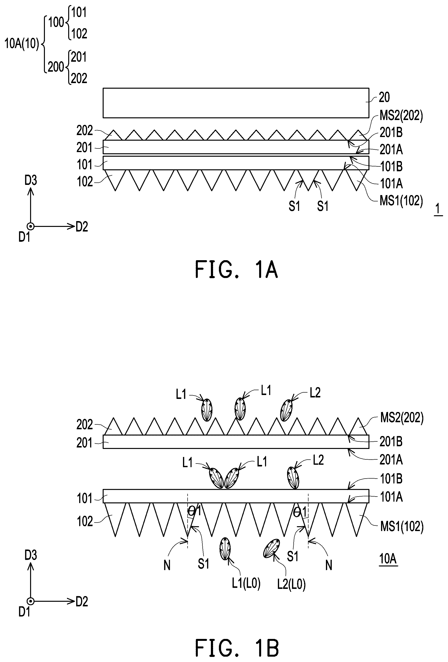 Patent US12332517 Figure 1 – Optical film set and display device