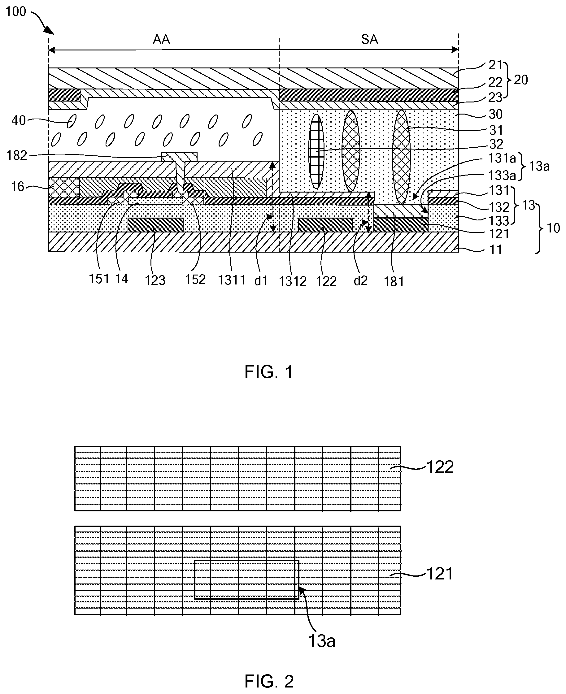 Patent US12332521 Figure 1 – Display panel and manufacturing method thereof