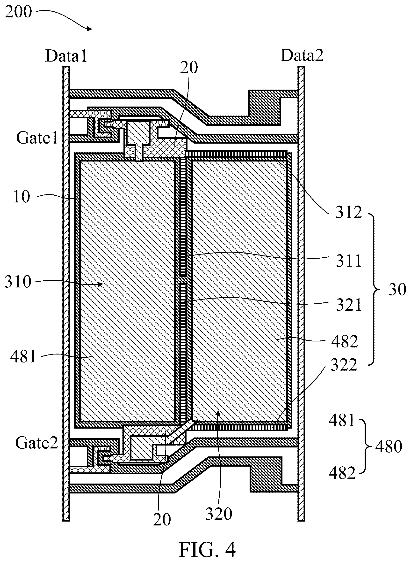 Patent US12332527 Figure 4 – Pixel structure and display panel