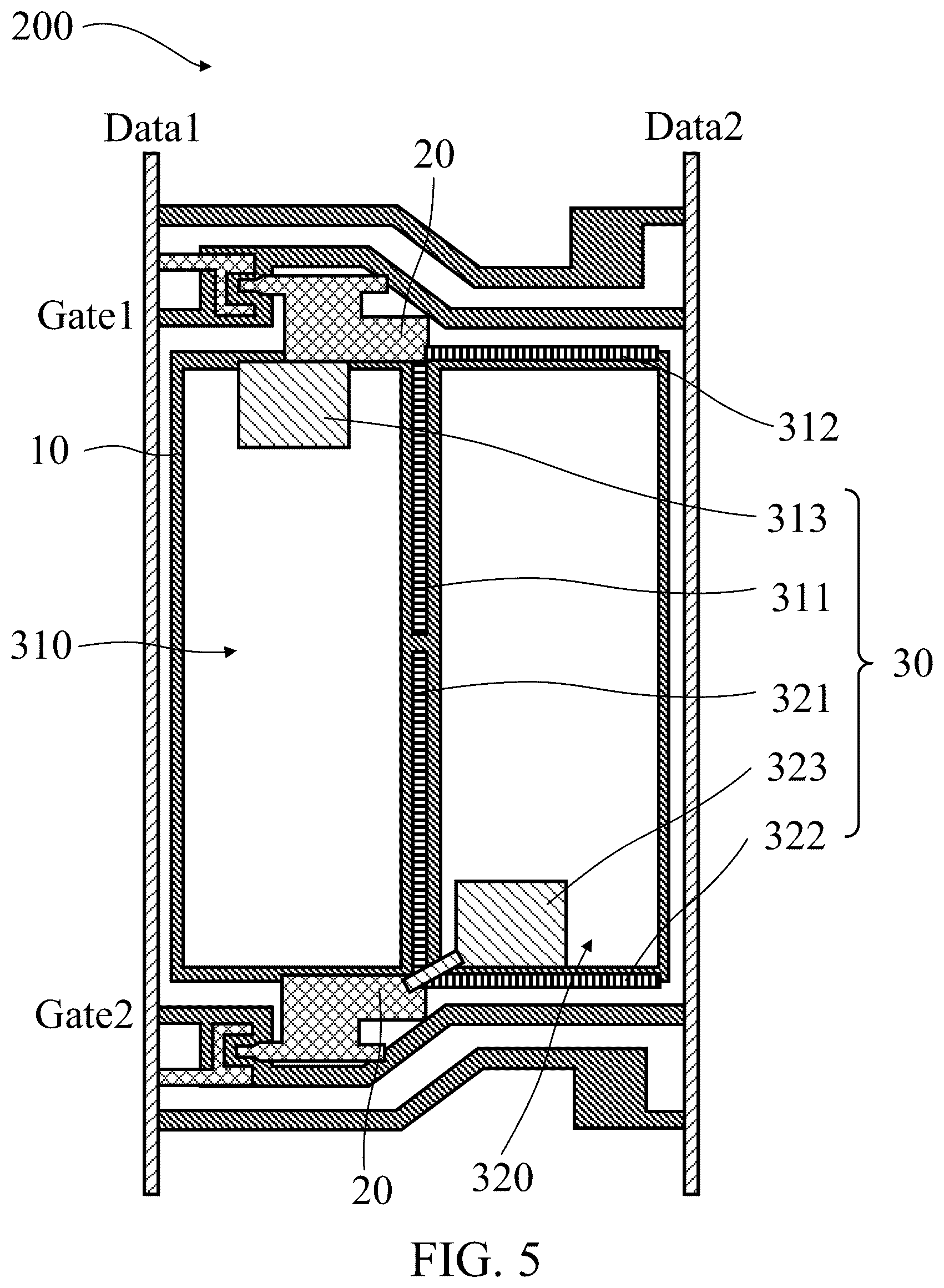 Patent US12332527 Figure 5 – Pixel structure and display panel