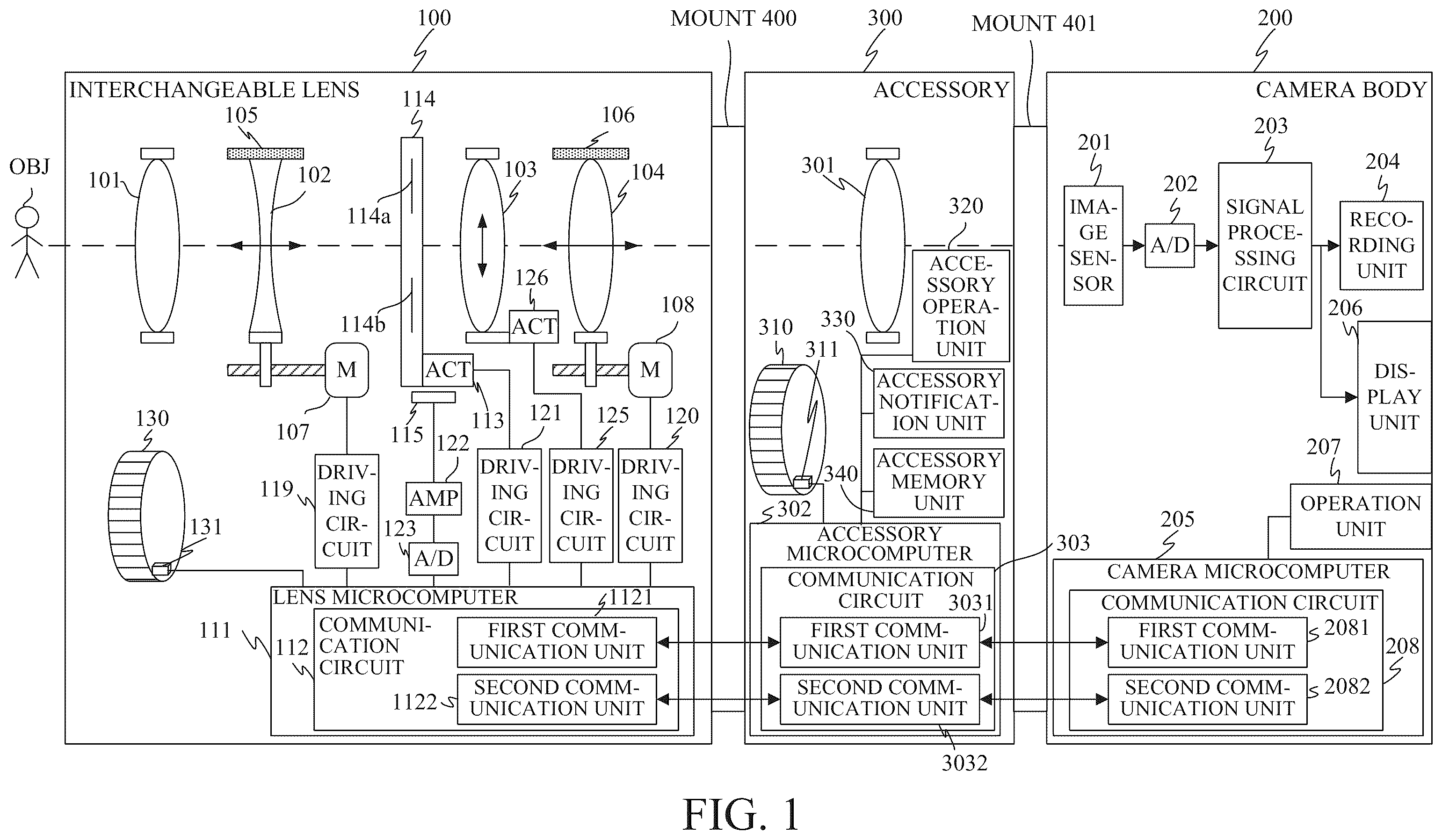 Patent US12332545 — Accessory having function of performing reproduction driving of focus lens, control method and memory medium — Figure 1