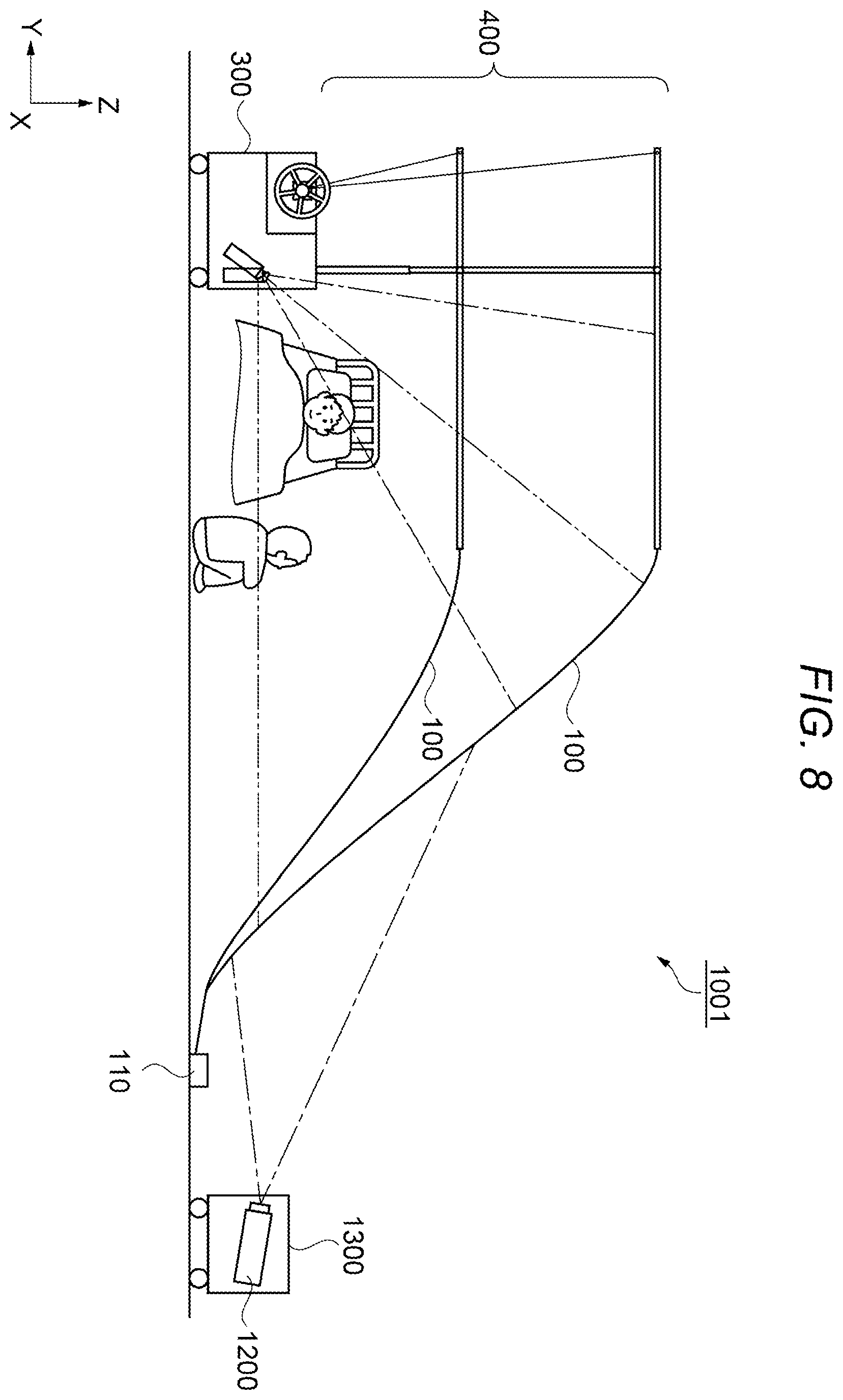 Patent US12332554 Figure 7 – Projection system