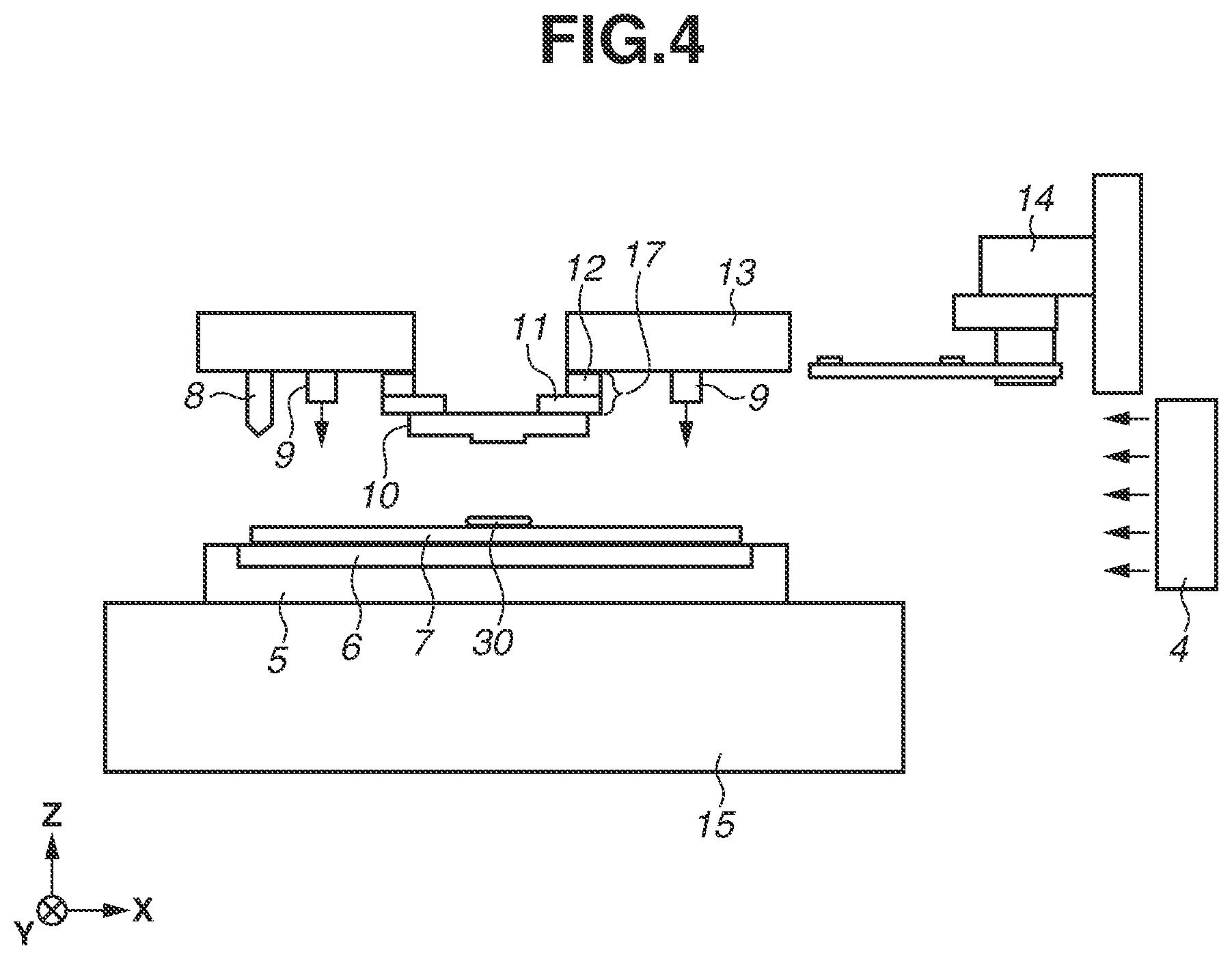 Patent US12332562 Figure 4 – Molding apparatus for molding composition on substrate using mold, molding method, and method for manufacturing article
