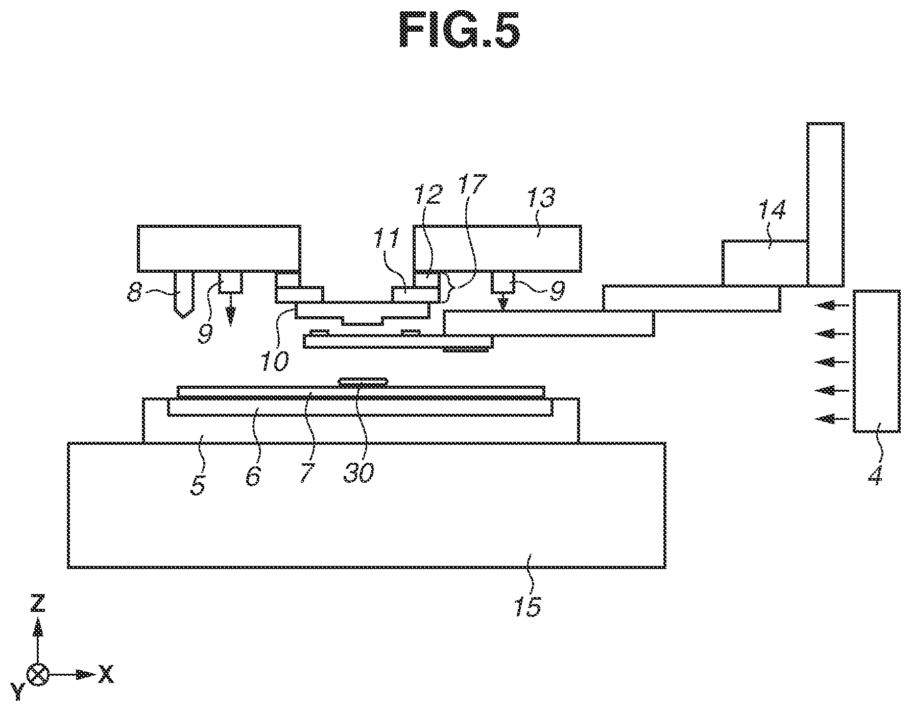 Patent US12332562 Figure 5 – Molding apparatus for molding composition on substrate using mold, molding method, and method for manufacturing article
