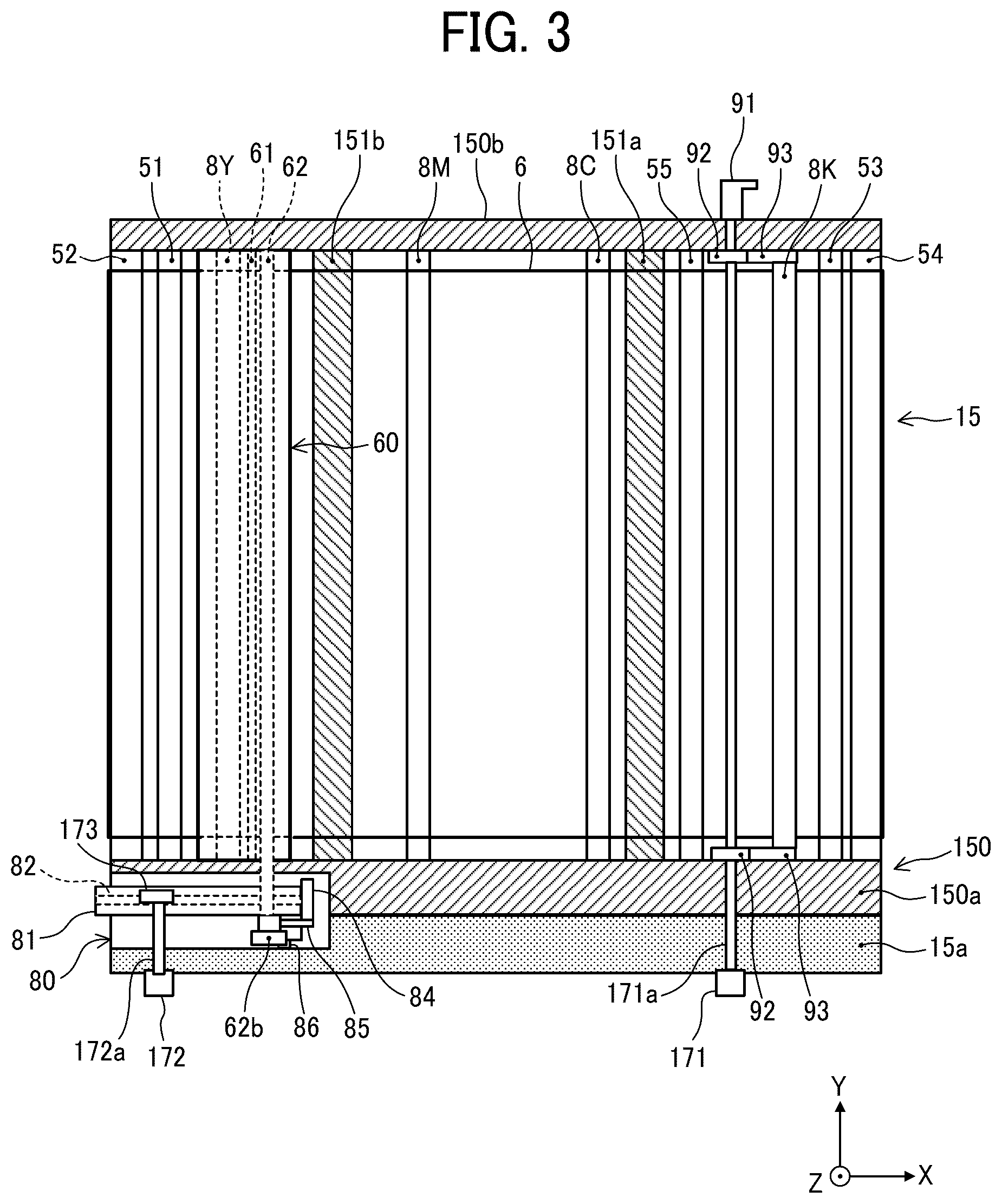 Patent US12332580 Figure 3 – Image forming apparatus including a housing with a cover to store a toner bottle