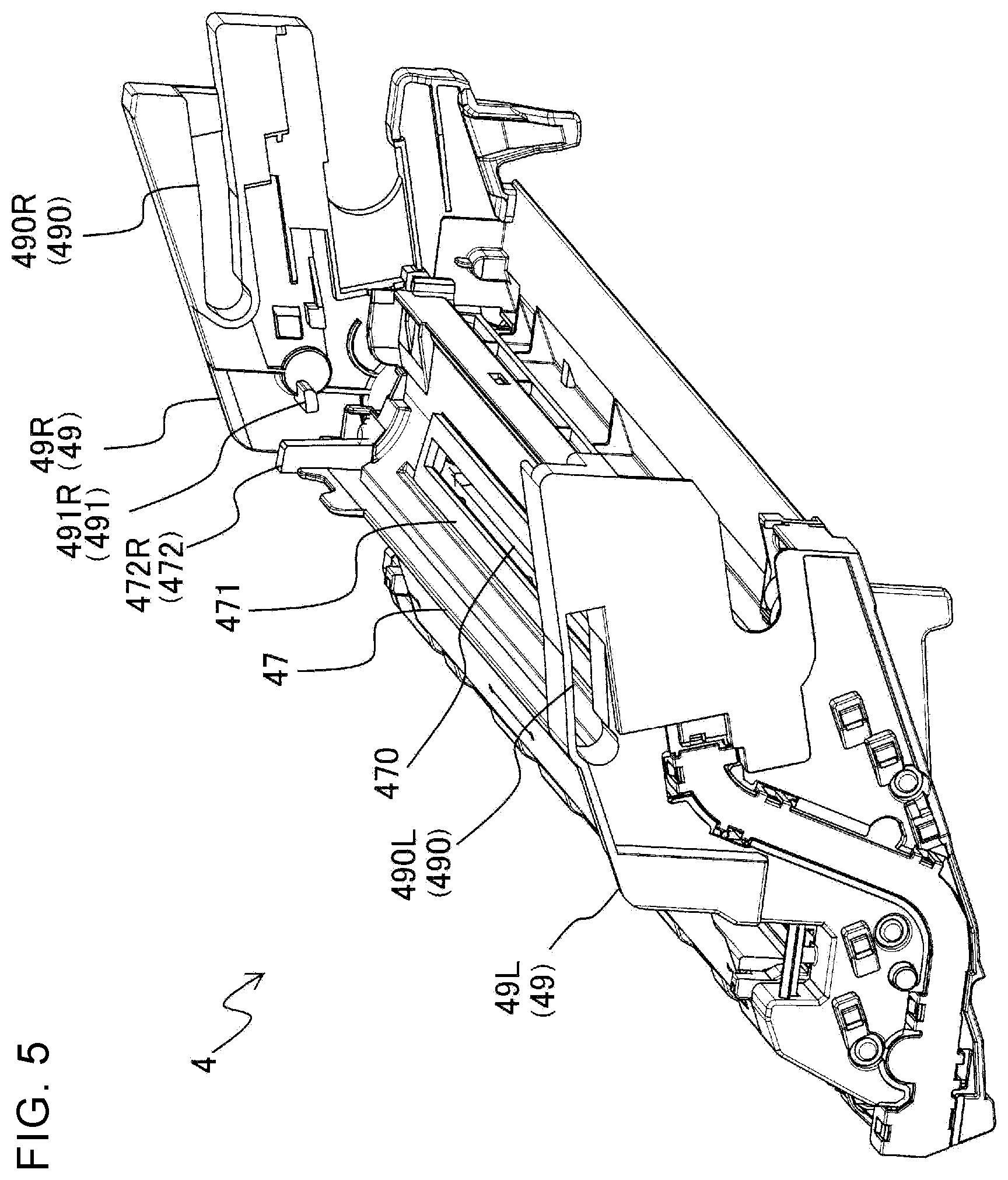 Patent US12332581 Figure 5 – Image formation apparatus having developer cartridge with rotatable shutter lock engagement member
