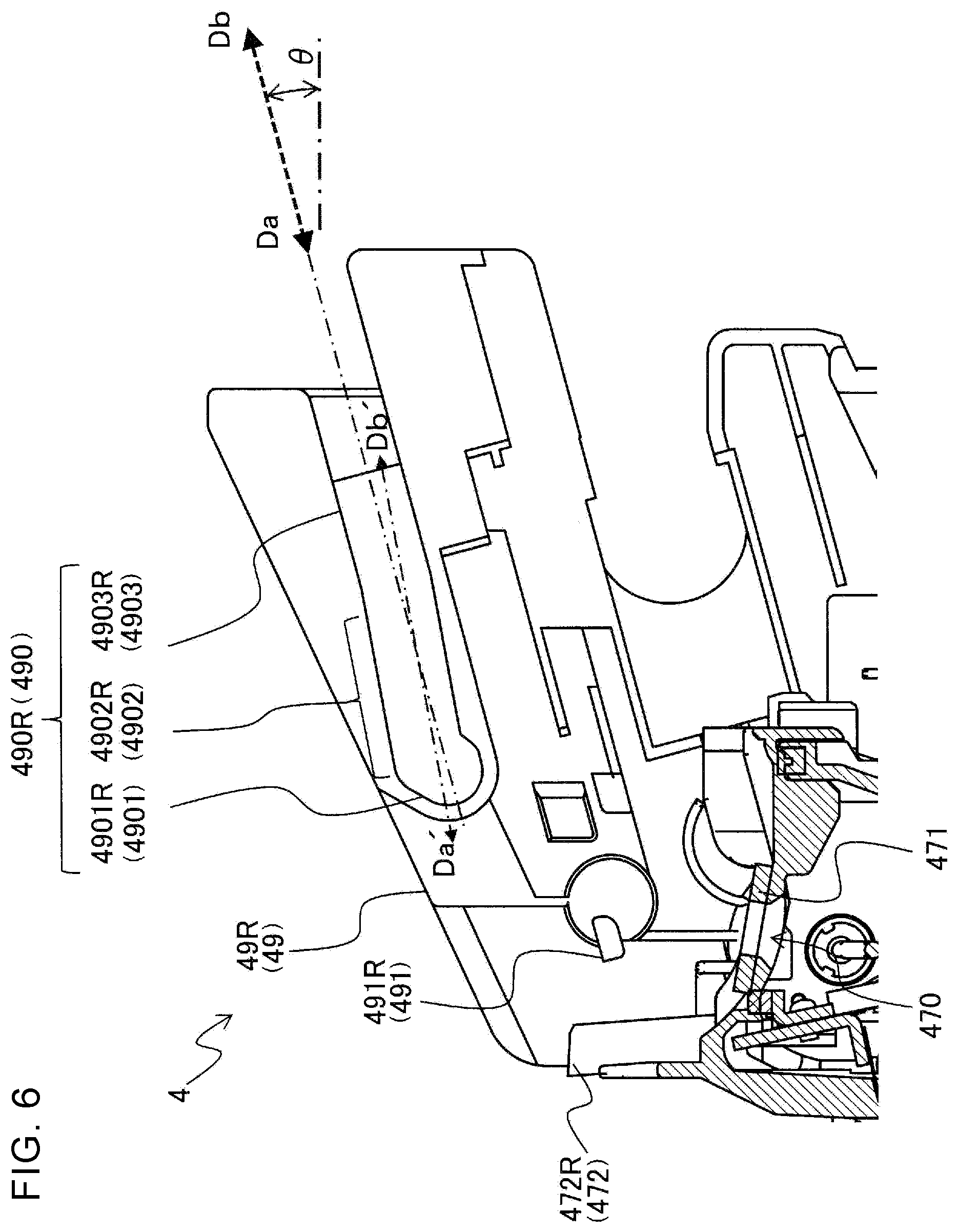 Patent US12332581 Figure 6 – Image formation apparatus having developer cartridge with rotatable shutter lock engagement member