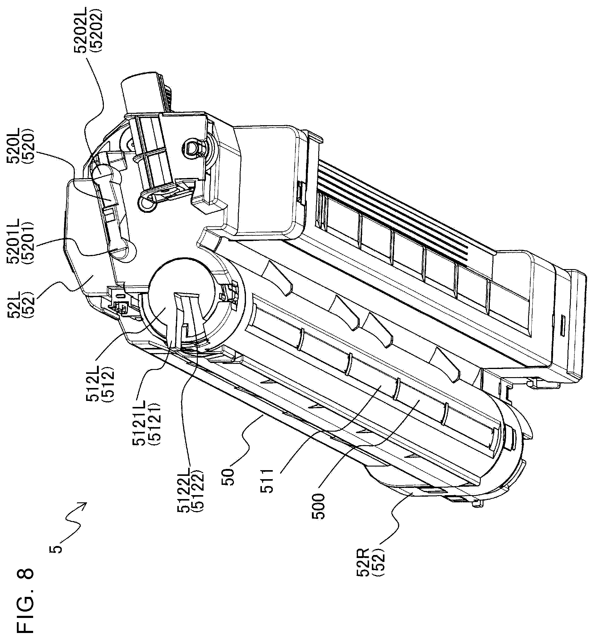 Patent US12332581 Figure 8 – Image formation apparatus having developer cartridge with rotatable shutter lock engagement member