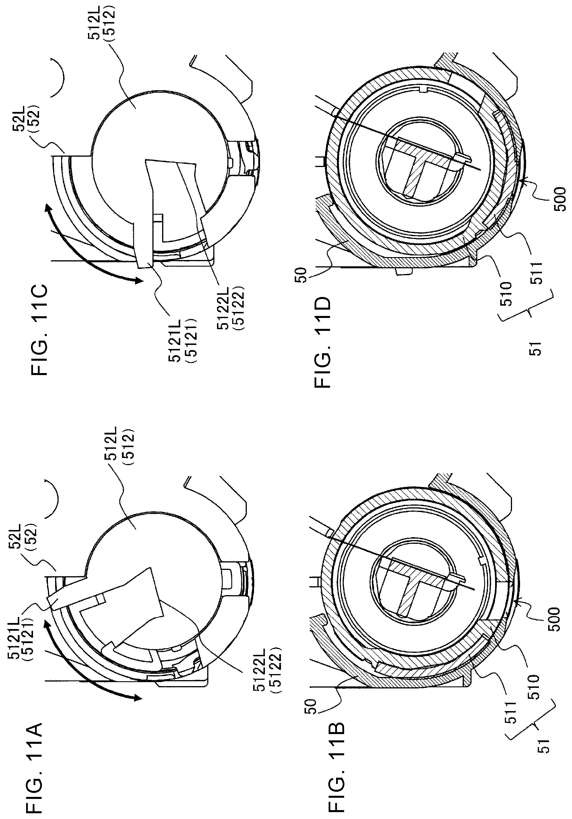 Patent US12332581 Figure 11 – Image formation apparatus having developer cartridge with rotatable shutter lock engagement member