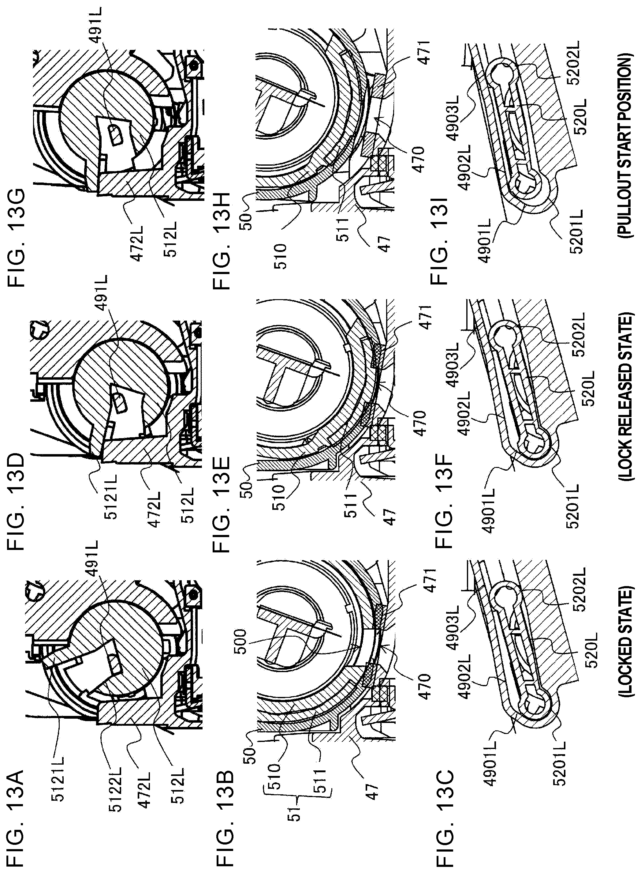 Patent US12332581 Figure 13 – Image formation apparatus having developer cartridge with rotatable shutter lock engagement member