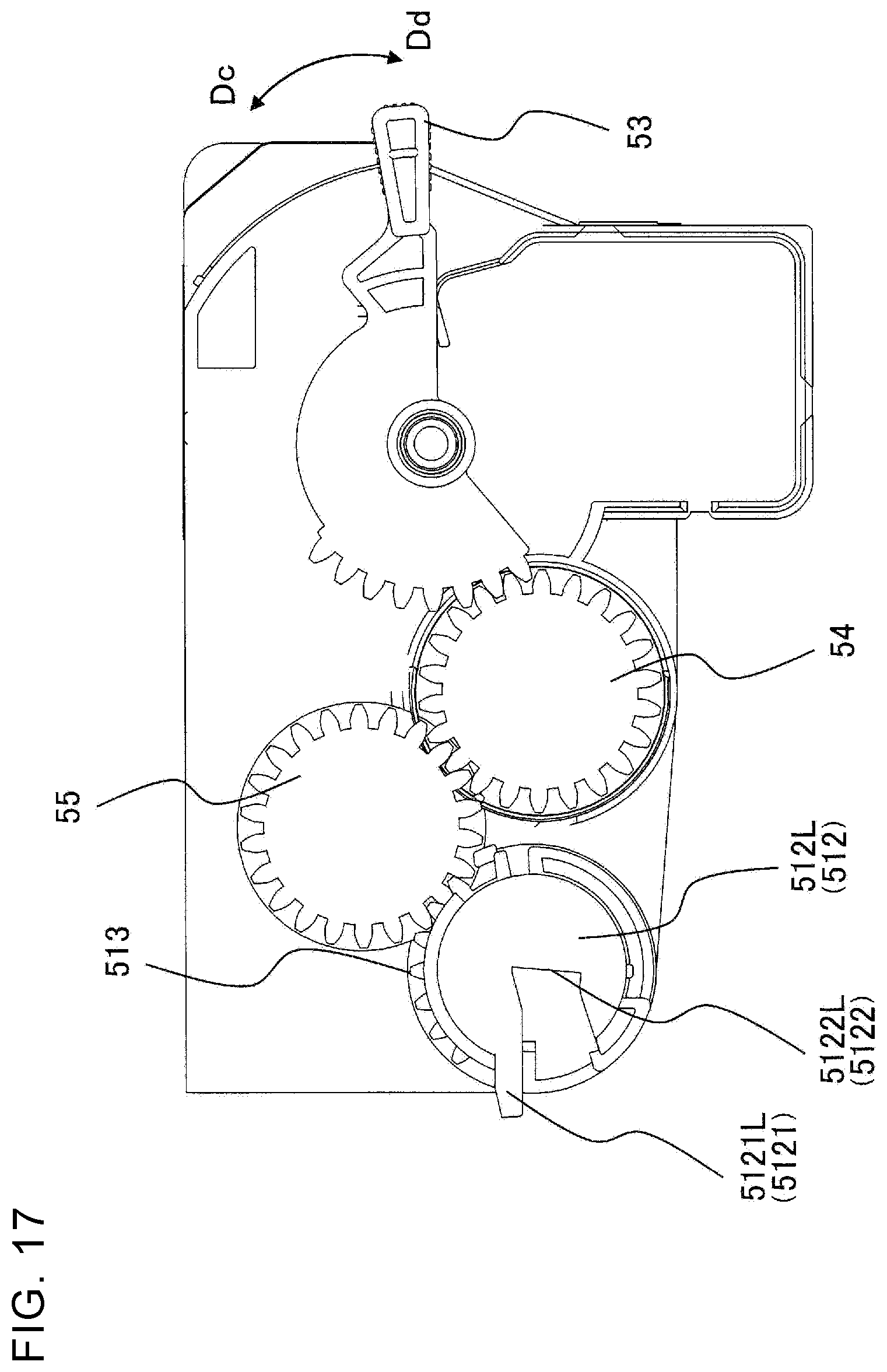 Patent US12332581 Figure 17 – Image formation apparatus having developer cartridge with rotatable shutter lock engagement member