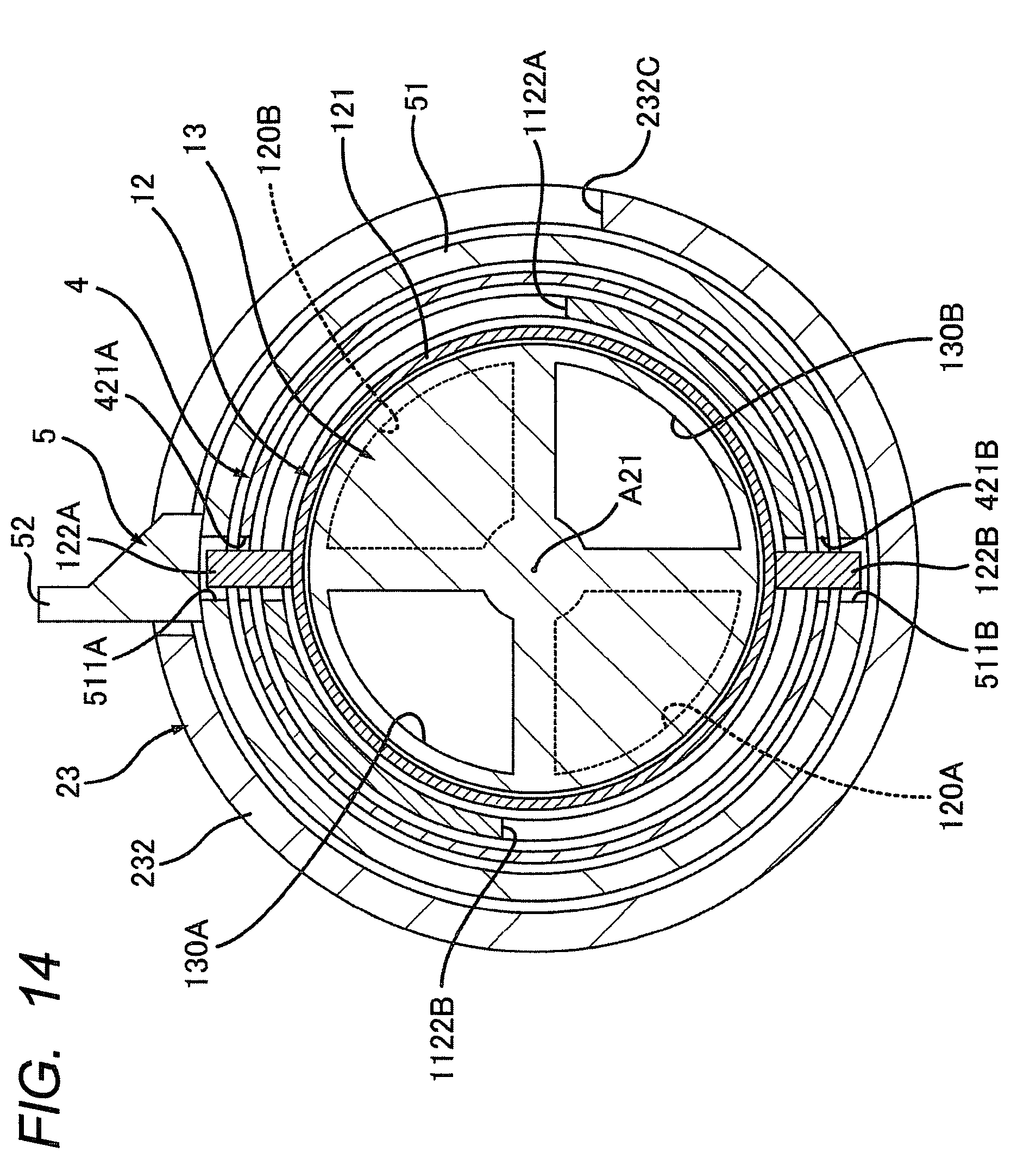 Patent US12332582 Figure 14 – Cartridge having rotatable reception shutter, cartridge having lever for opening and closing reception shutter, and method of supplying toner