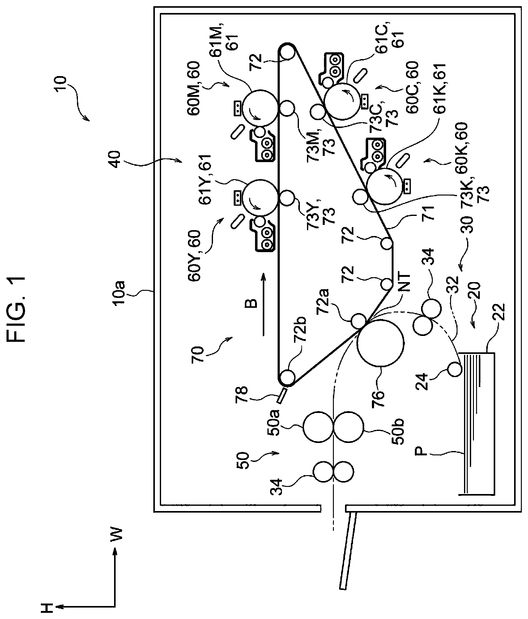 Patent US12332586 Figure 1 – Transfer device and image forming apparatus