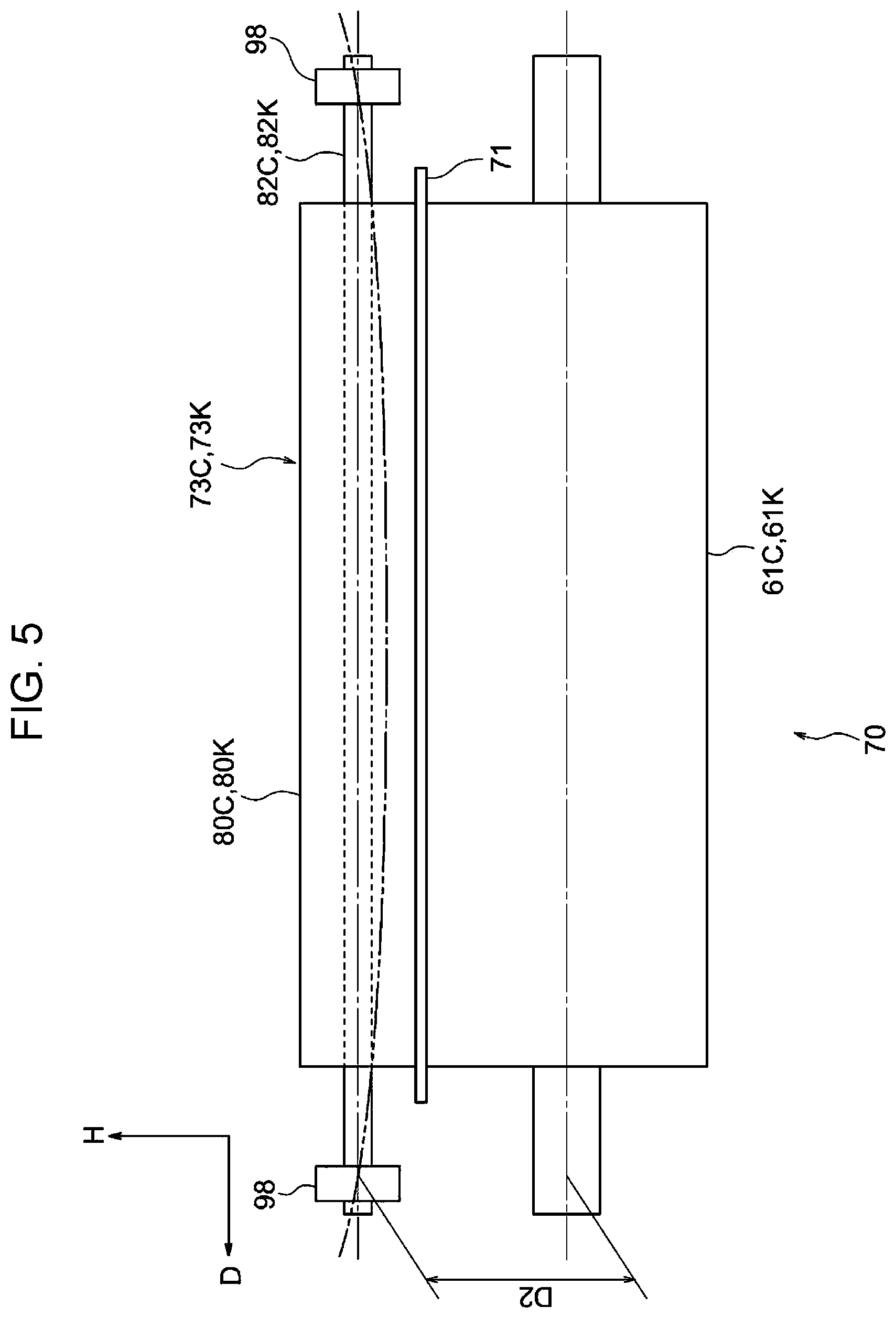 Patent US12332586 Figure 5 – Transfer device and image forming apparatus