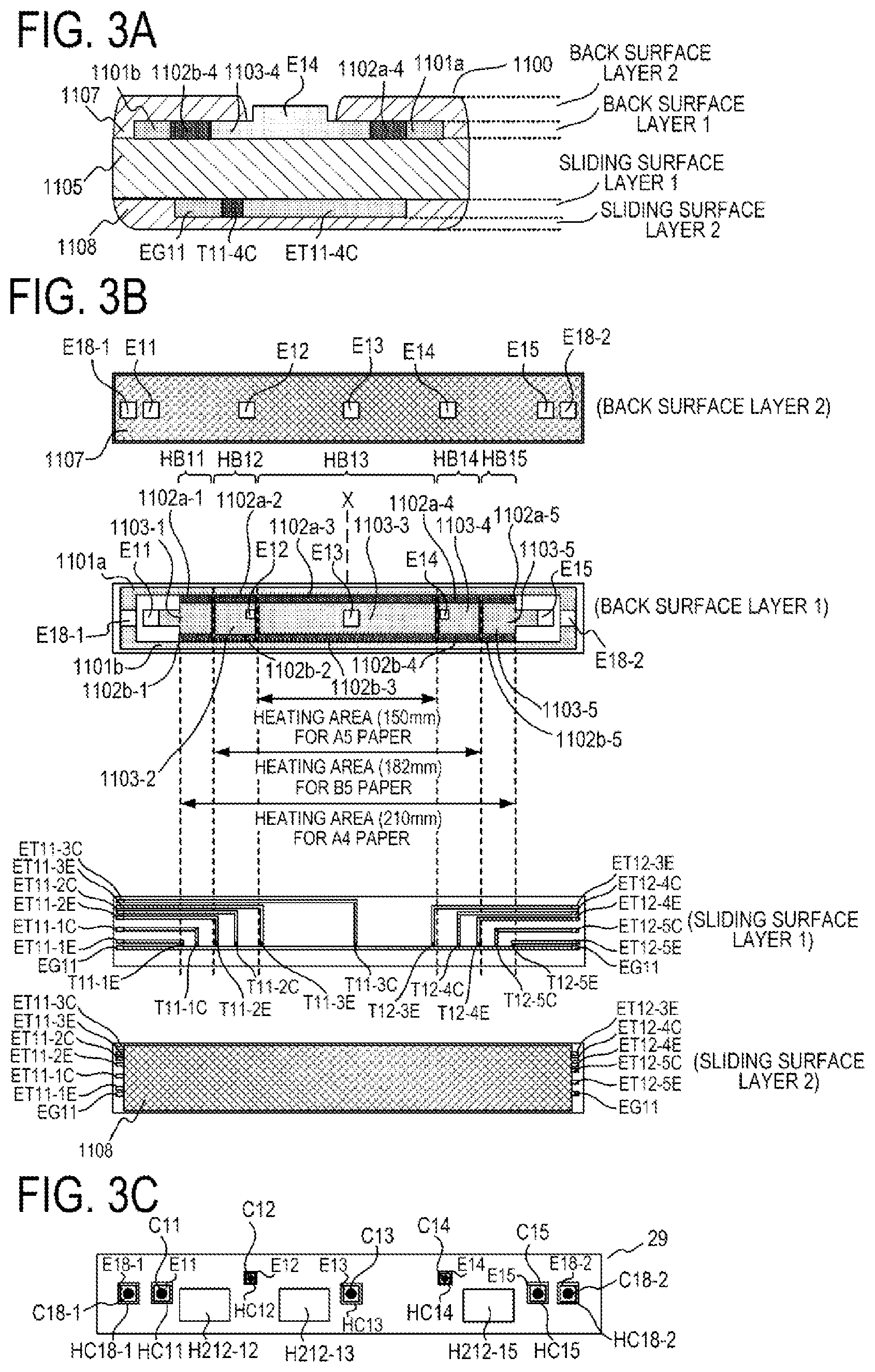 Patent US12332588 Figure 3 – Image heating device having heating element groups and safety elements for shutting off power to the heating element groups