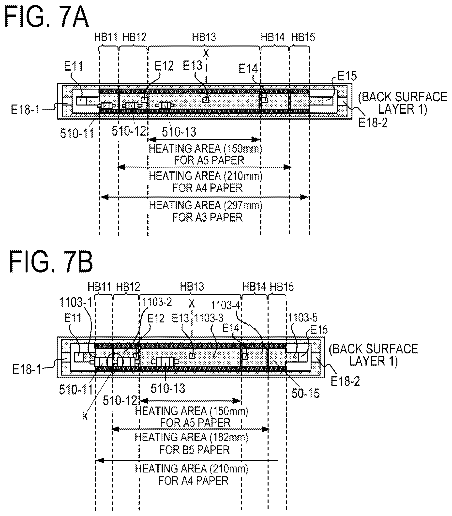 Patent US12332588 Figure 7 – Image heating device having heating element groups and safety elements for shutting off power to the heating element groups