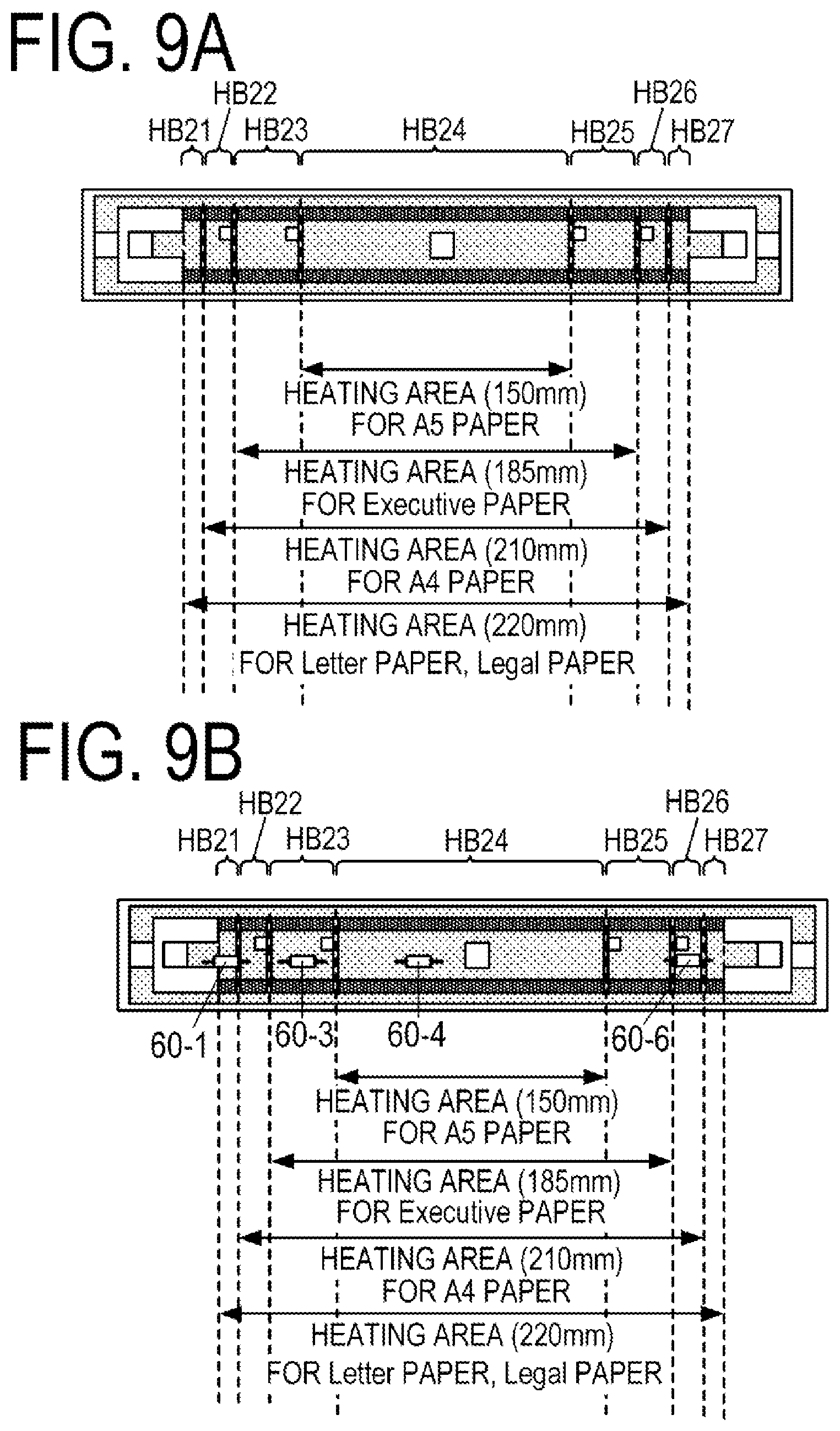 Patent US12332588 Figure 9 – Image heating device having heating element groups and safety elements for shutting off power to the heating element groups