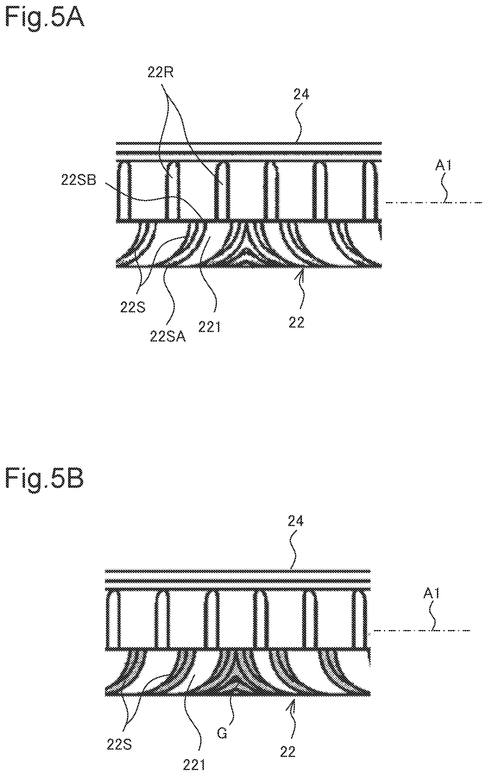 Patent US12332592 Figure 5 – Fixing device including heater retention member, having slits formed on face opposing inner circumferential surface of fixing belt, and image forming apparatus