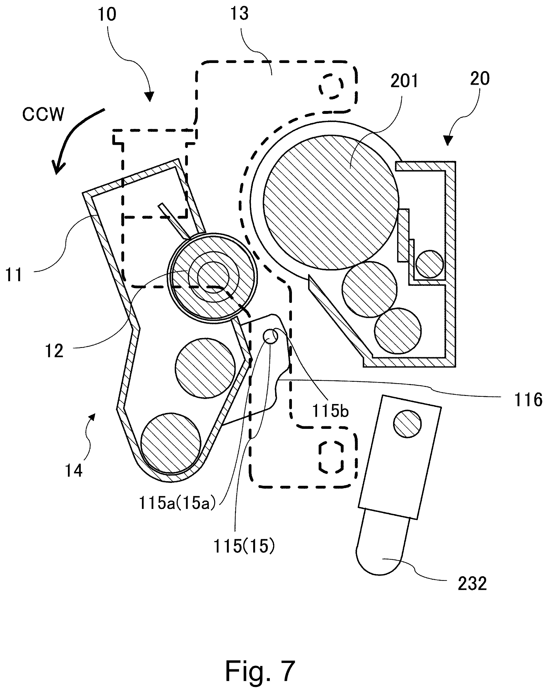 Patent US12332597 Figure 7 – Developing device