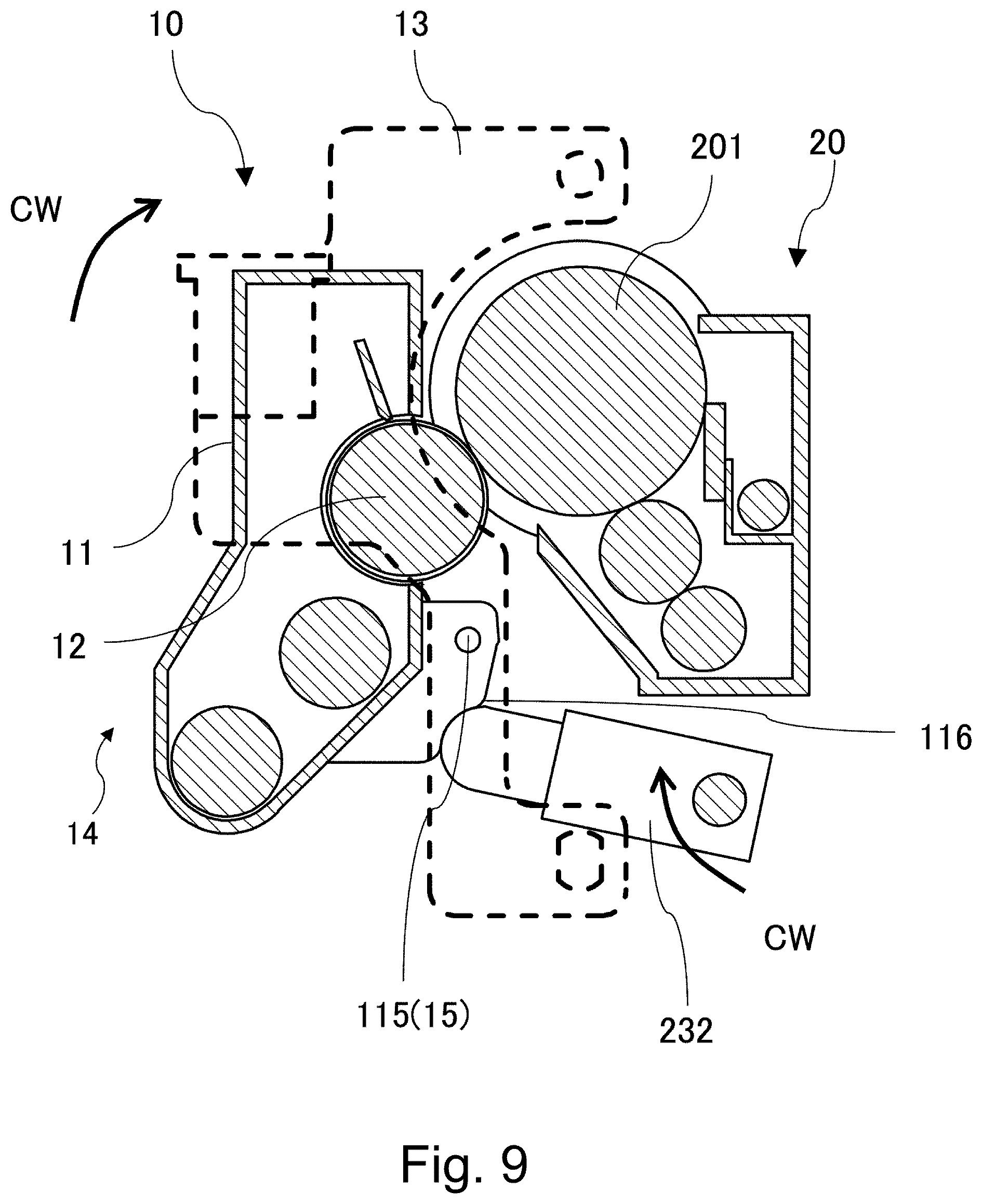 Patent US12332597 Figure 9 – Developing device