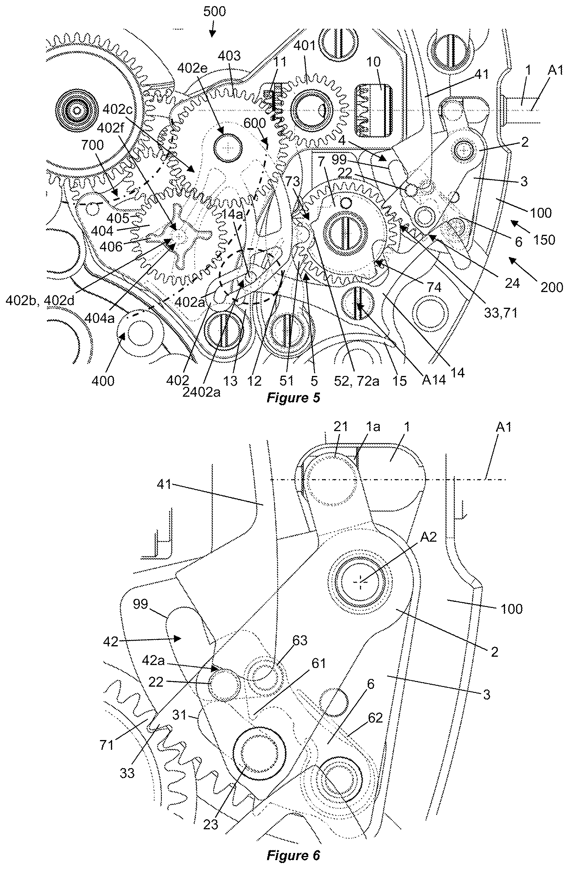 Patent US12332602 Figure 3 – Timepiece mechanism