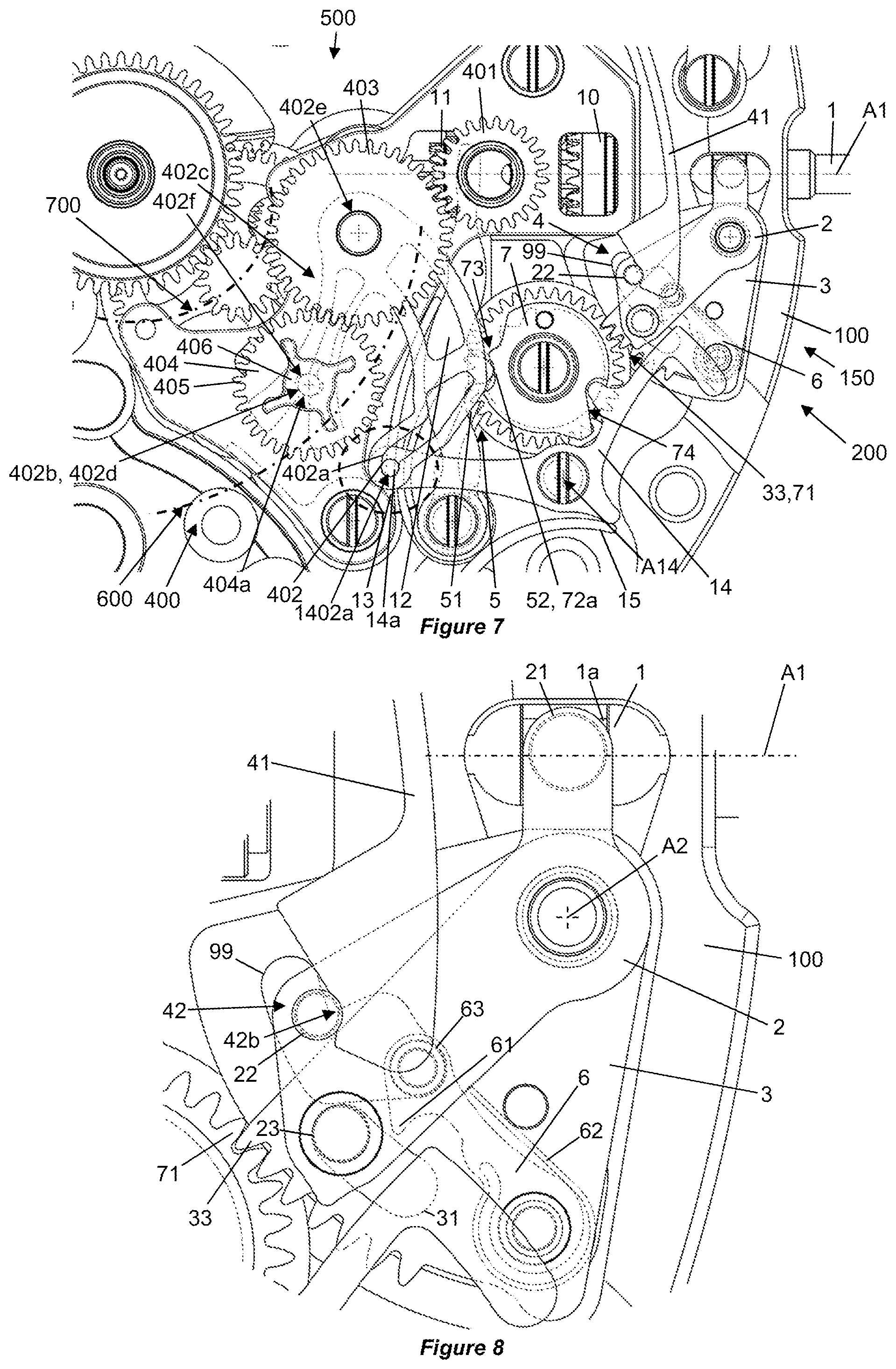 Patent US12332602 Figure 4 – Timepiece mechanism