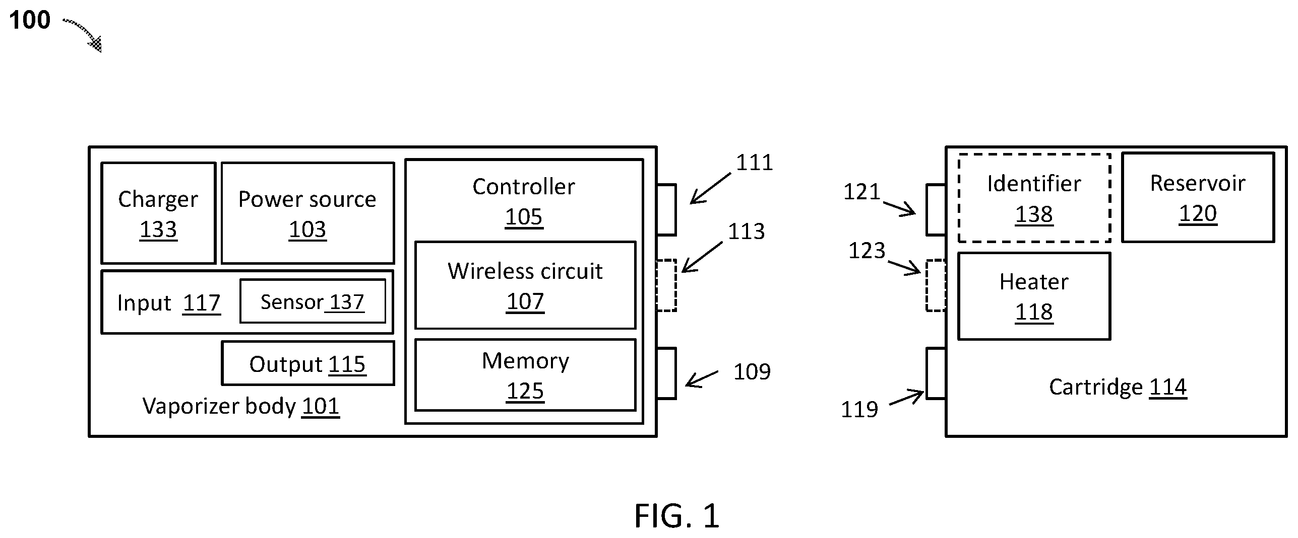 Patent US12332618 — Vaporizer controls — Figure 1