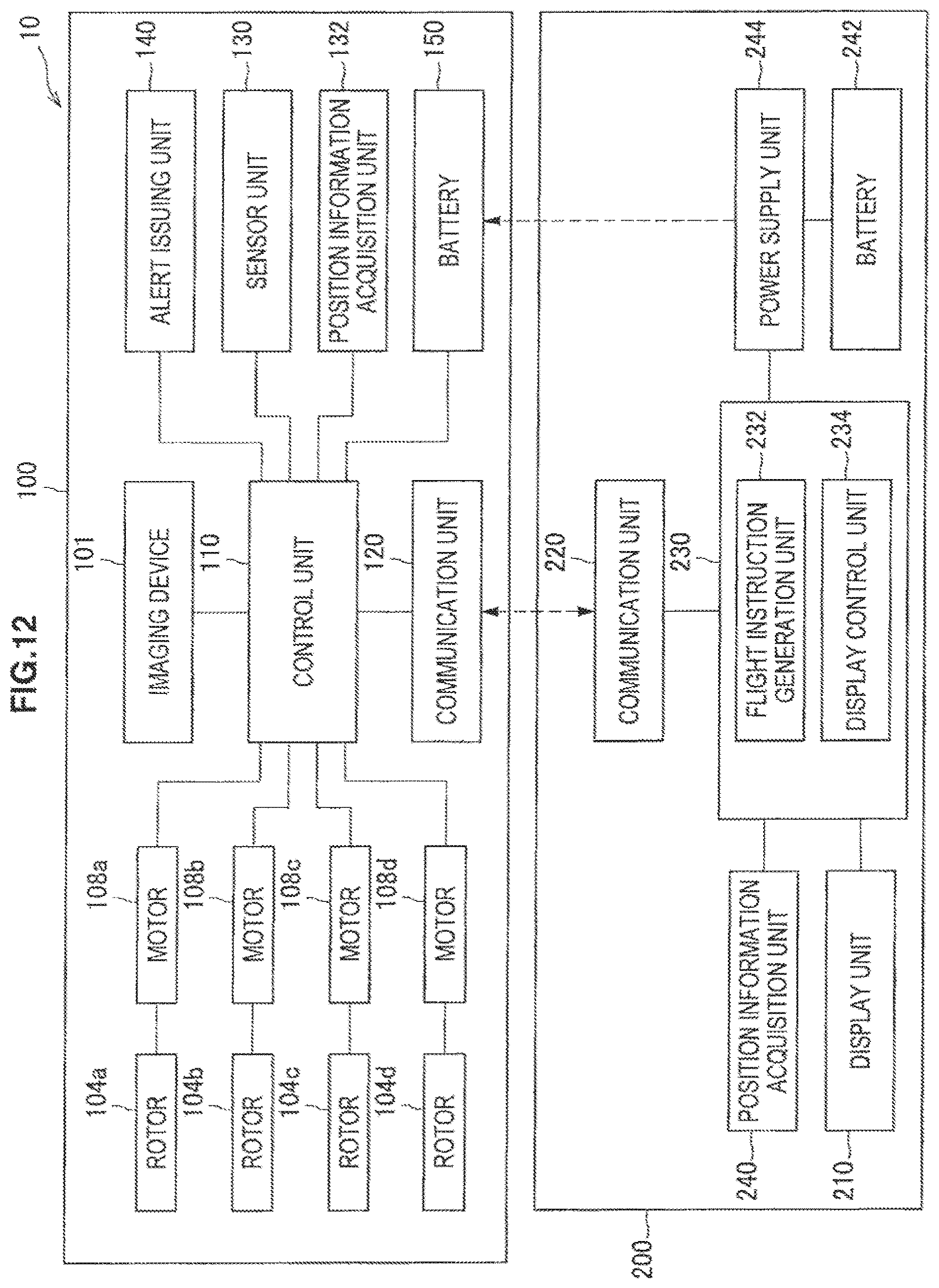 Patent US12332645 Figure 12 – Flying camera and a system