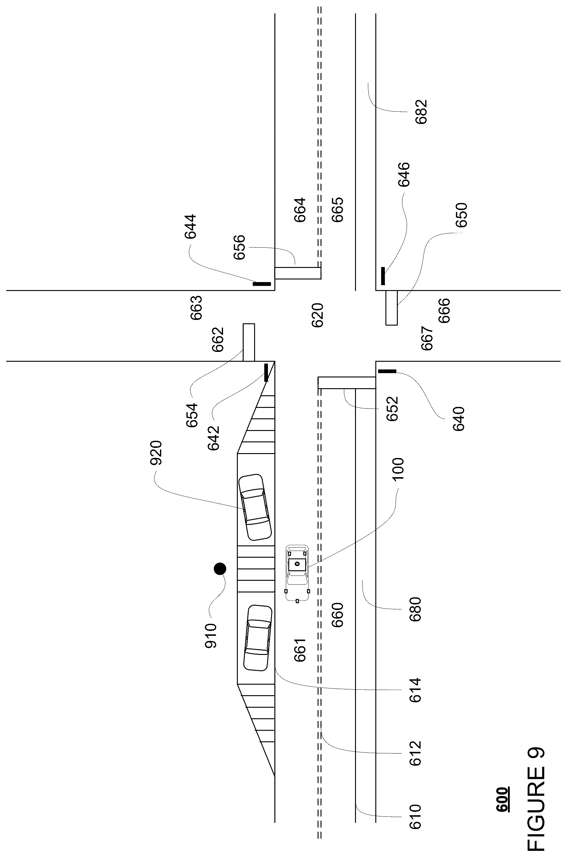 Patent US12332649 Figure 9 – Reducing inconvenience to surrounding road users caused by stopped autonomous vehicles