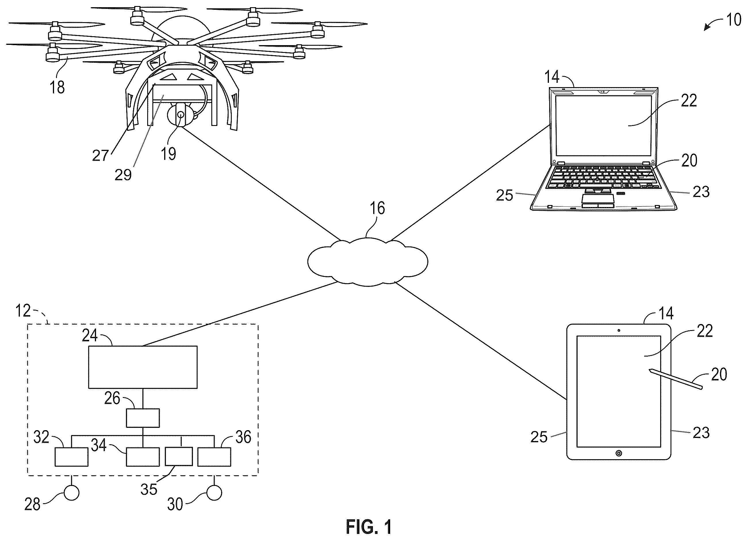 Patent US12332660 Figure 1 – Navigating unmanned aircraft using pitch