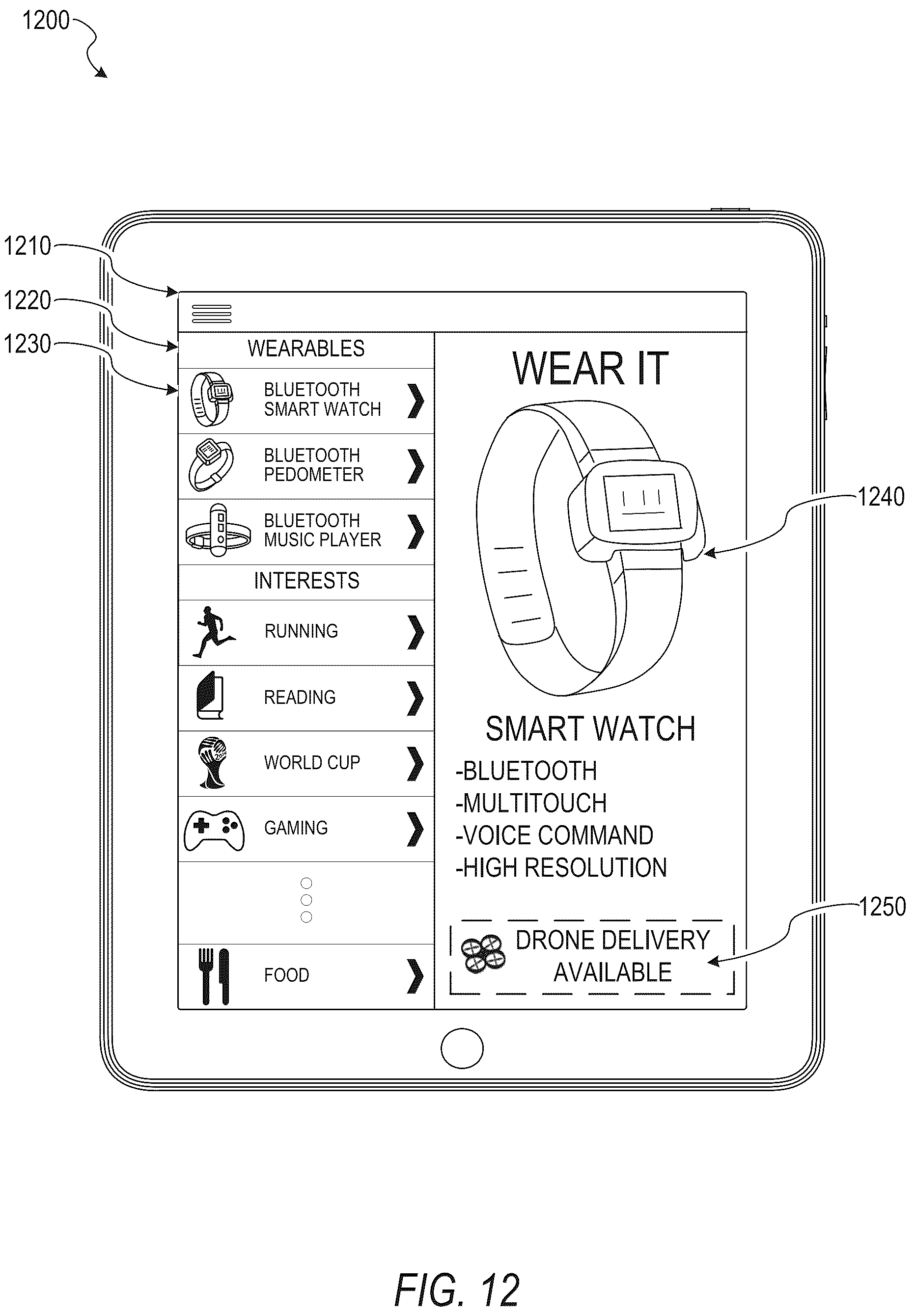 Patent US12332665 Figure 13 – Public transport infrastructure facilitated drone delivery