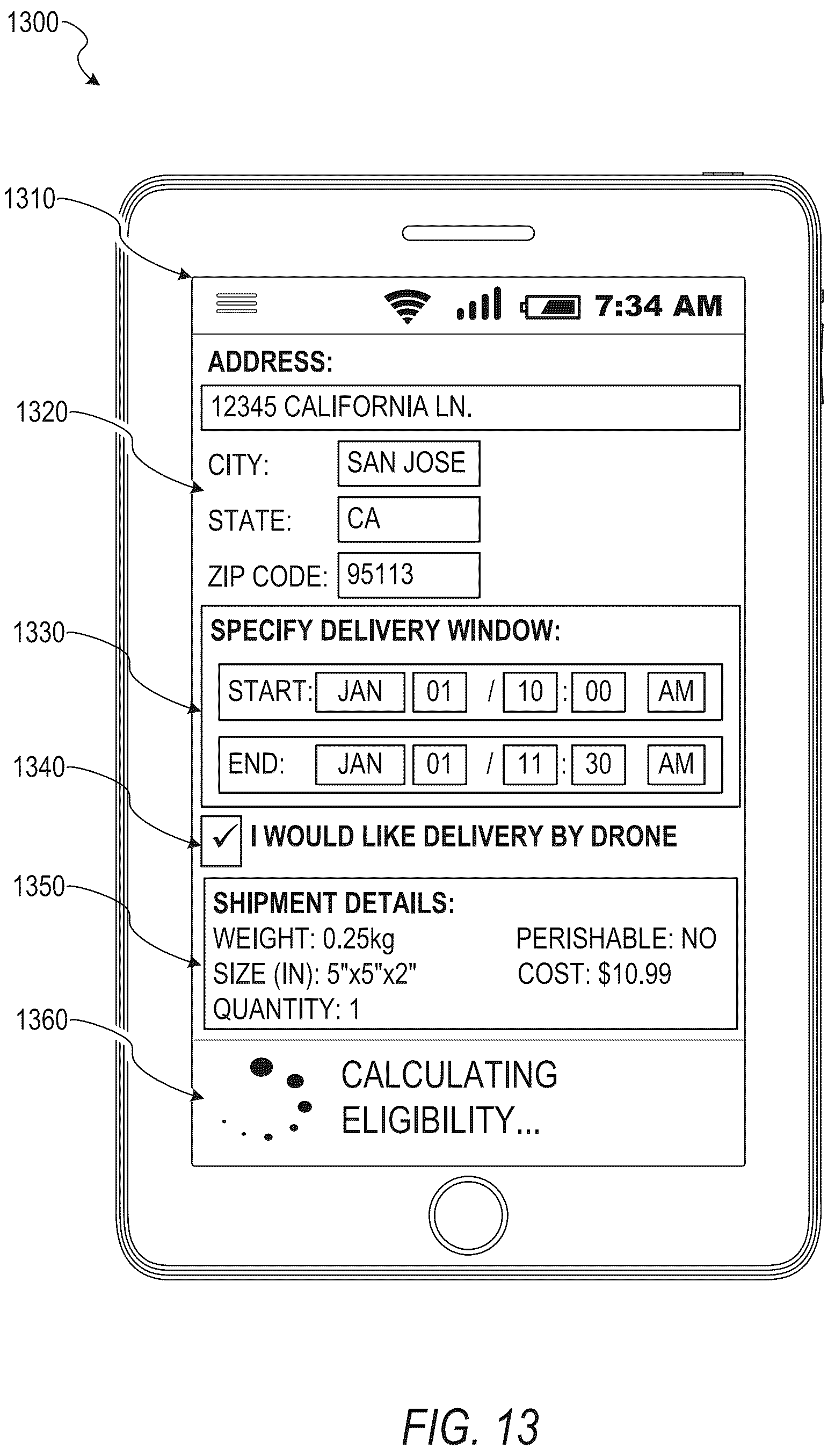 Patent US12332665 Figure 14 – Public transport infrastructure facilitated drone delivery