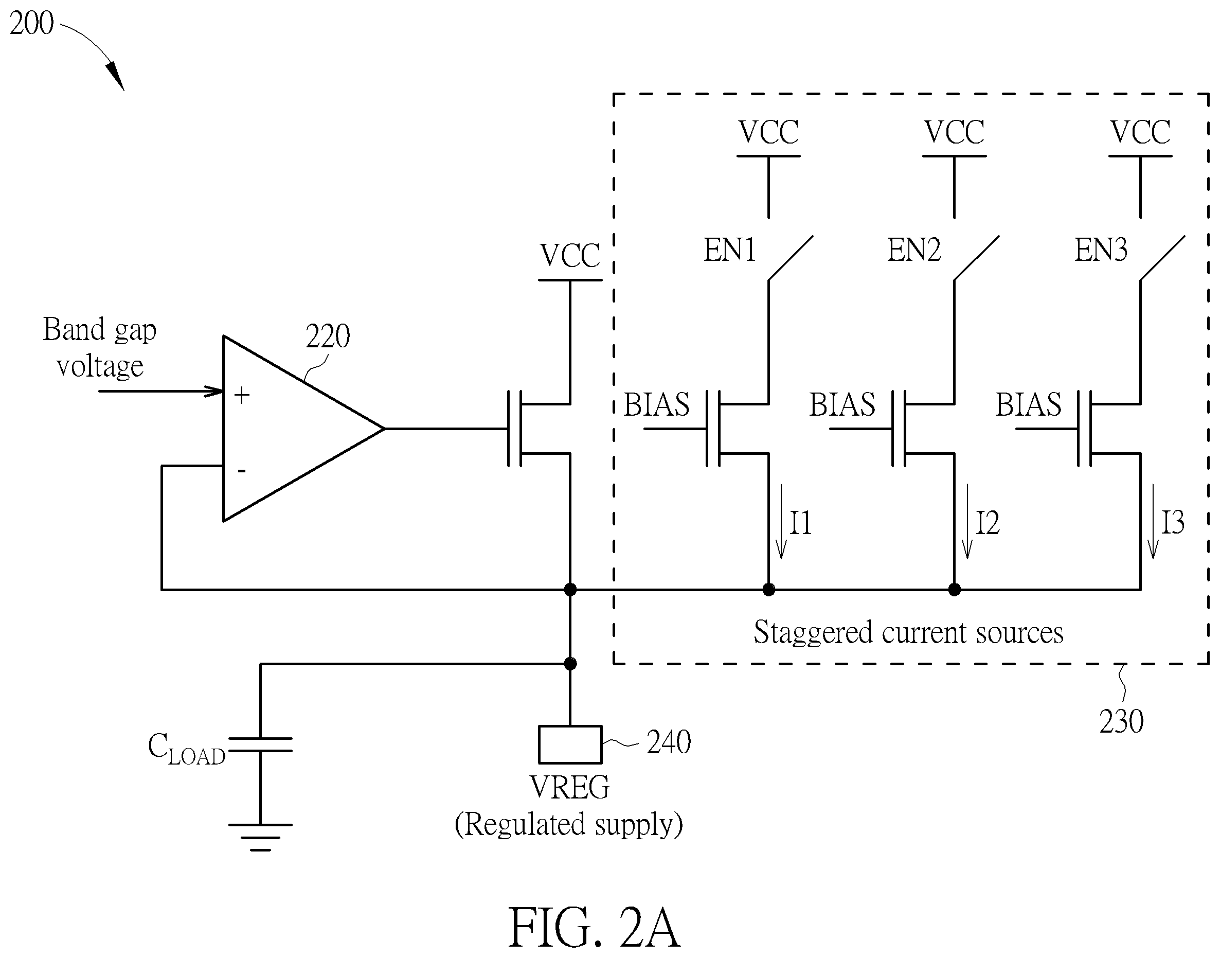 Patent US12332673 Figure 2 – Voltage regulator to prevent voltage drop in regulated voltage for double data read physical interface