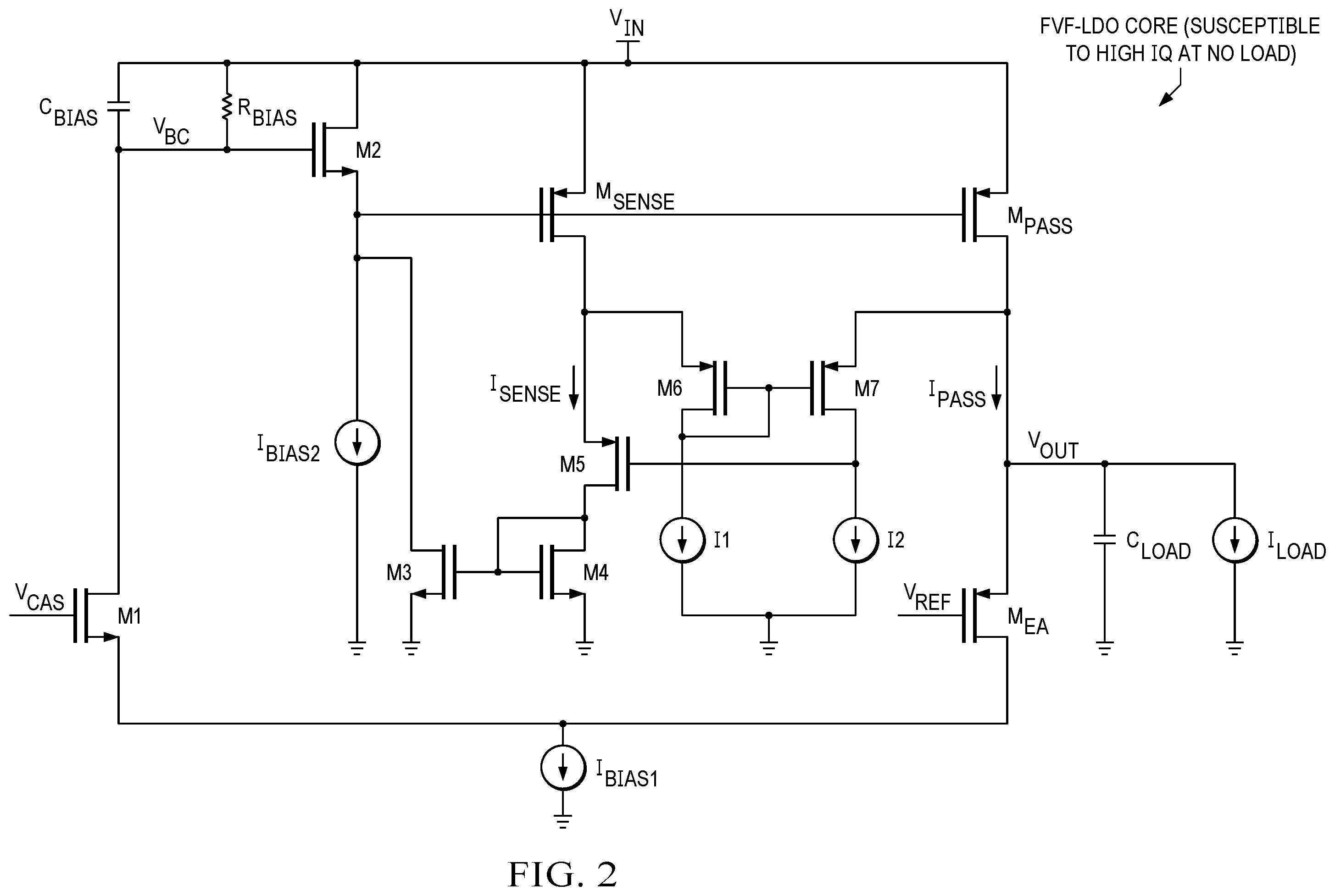 Patent US12332674 Figure 2 – Low-dropout voltage regulator with split-buffer stage