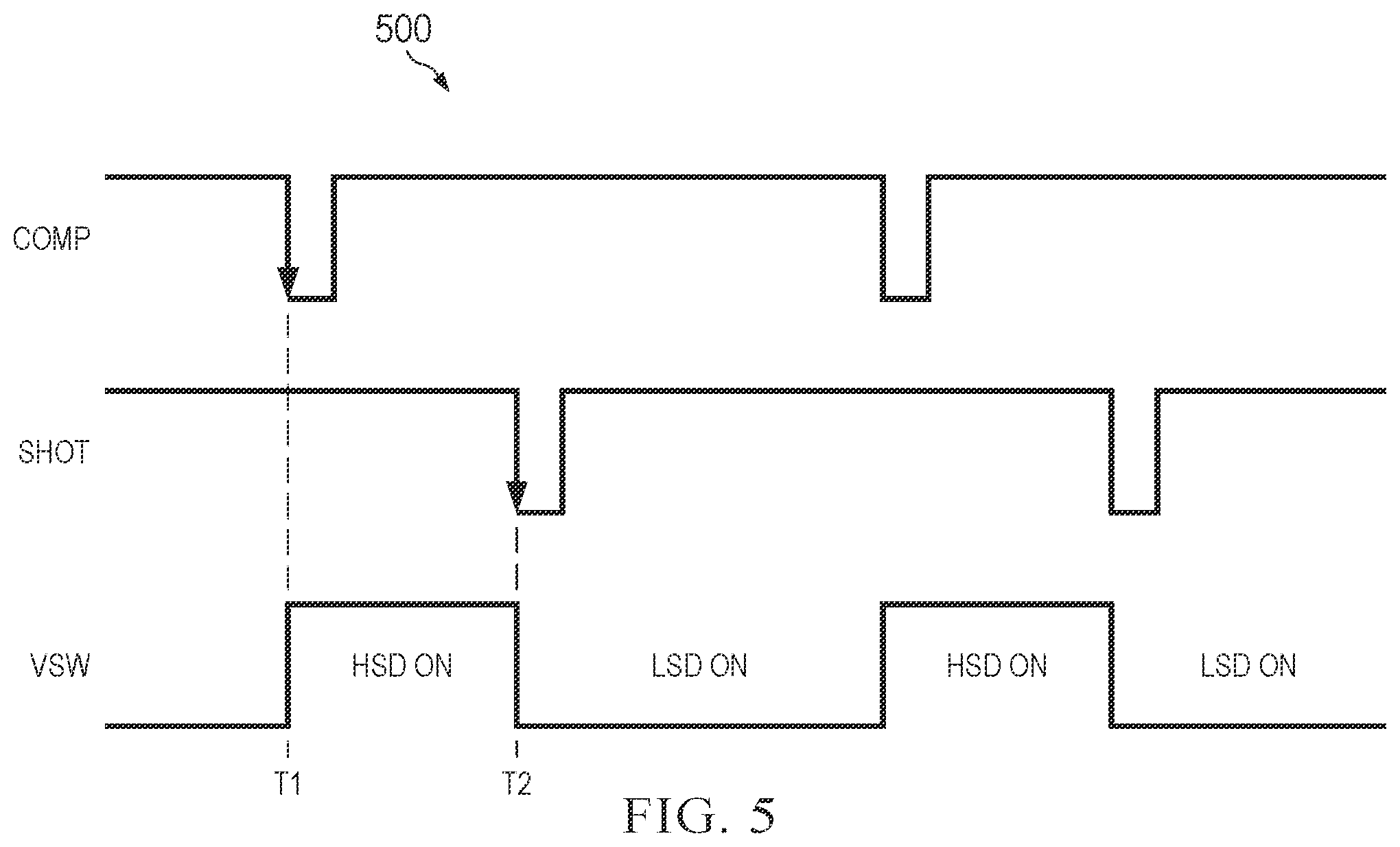 Patent US12332676 Figure 5 – One-shot circuit with current compensation