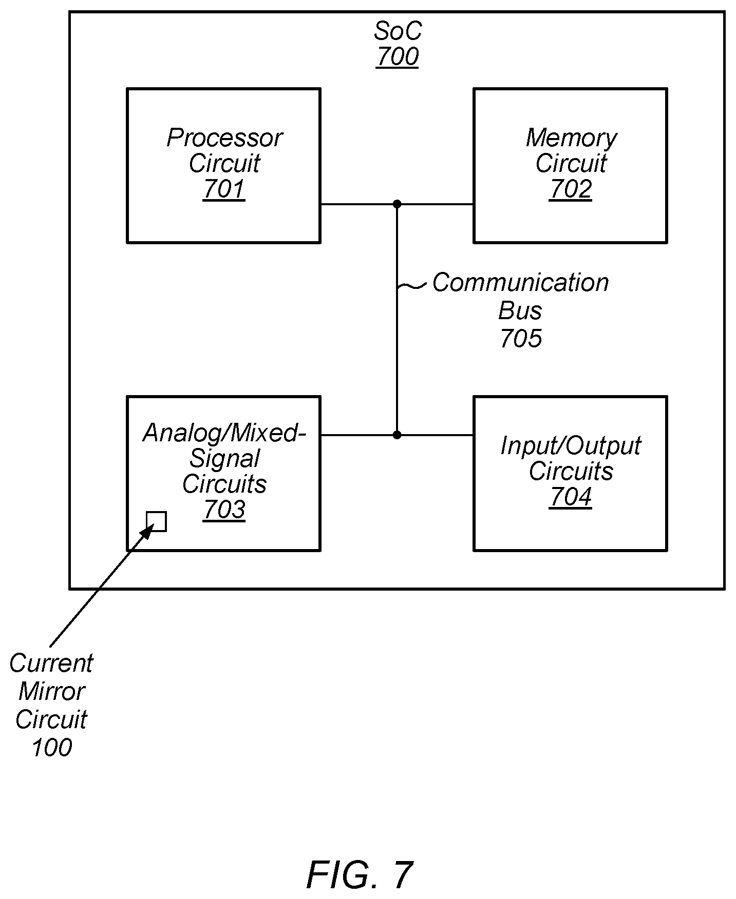 Patent US12332679 Figure 7 – High output impedance current mirror circuit