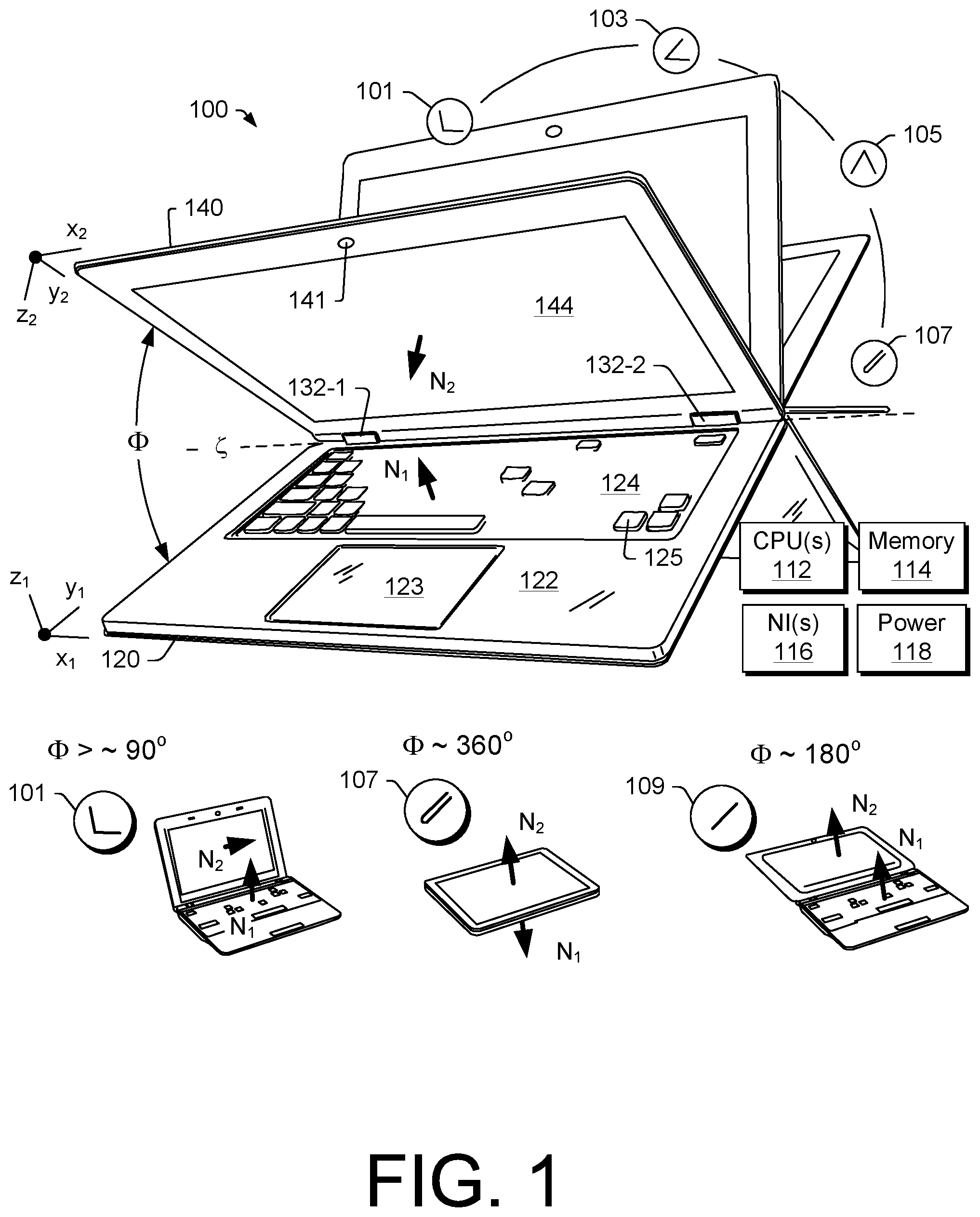 Patent US12332690 Figure 1 – Computing system