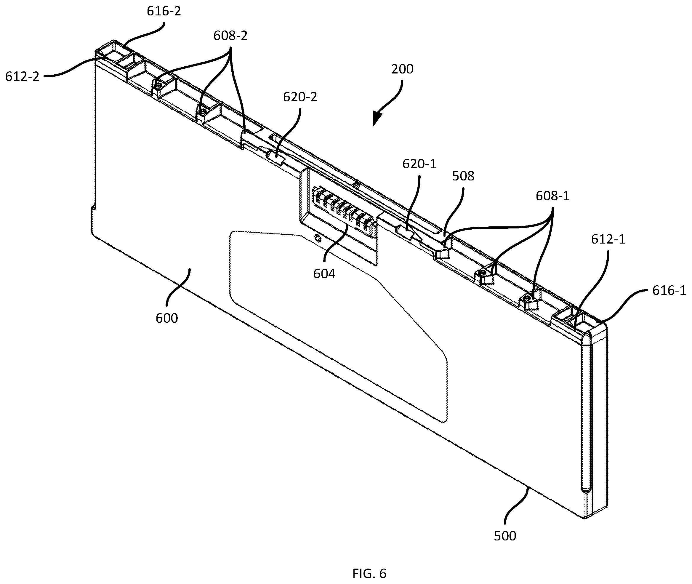 Patent US12332691 Figure 6 – Battery pack retention systems for mobile computing devices