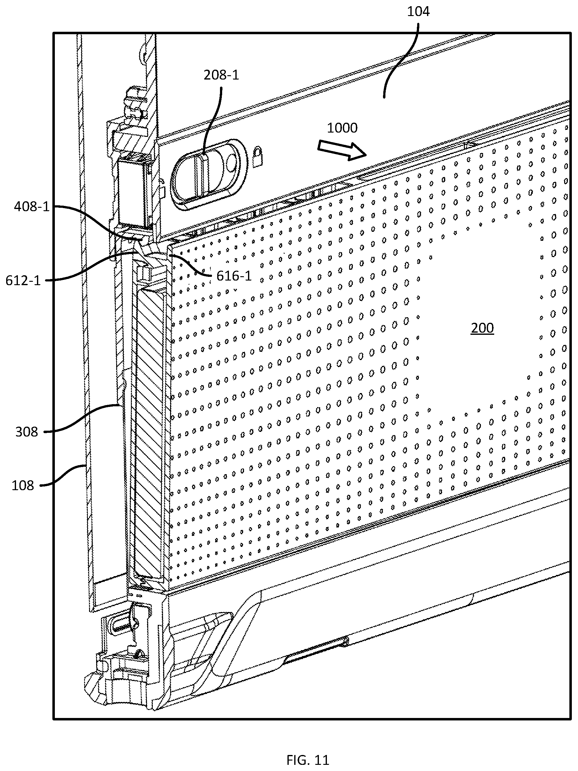 Patent US12332691 Figure 11 – Battery pack retention systems for mobile computing devices