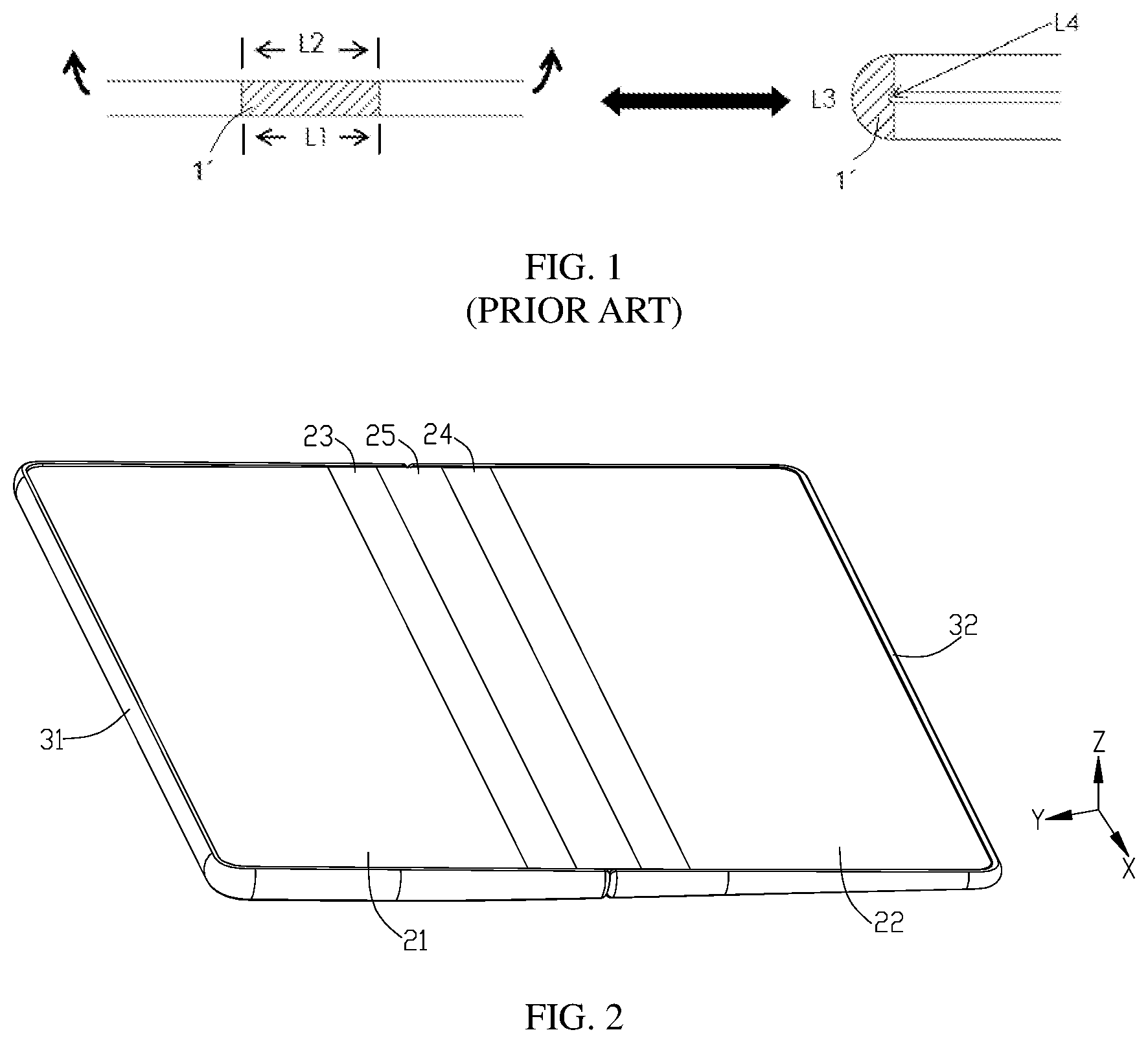 Patent US12332695 Figure 1 – Foldable apparatus and electronic device