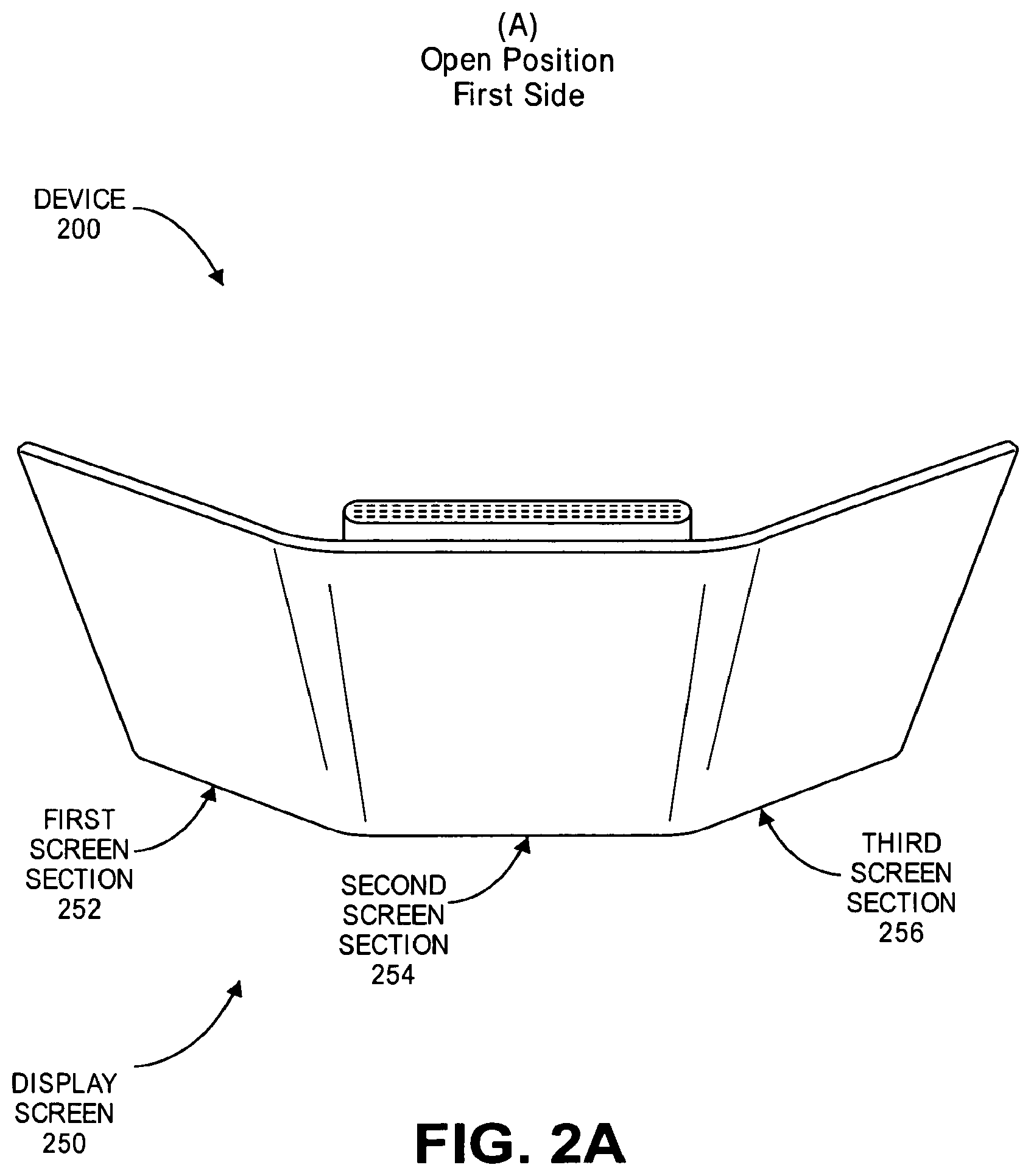 Patent US12332697 Figure 2 – Bendable and foldable display screen to provide continuous display
