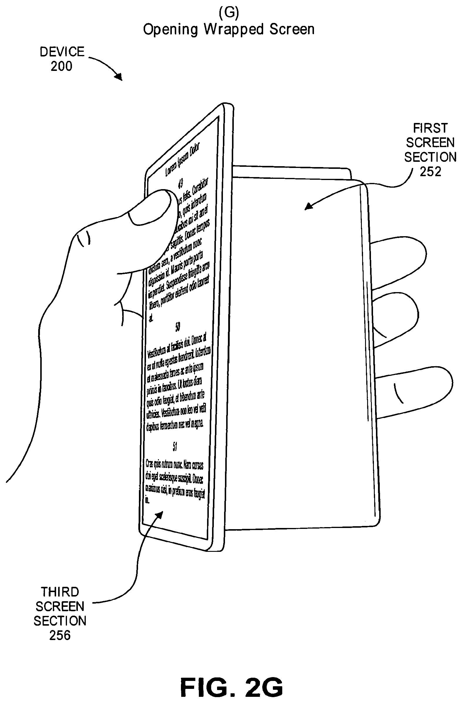 Patent US12332697 Figure 8 – Bendable and foldable display screen to provide continuous display