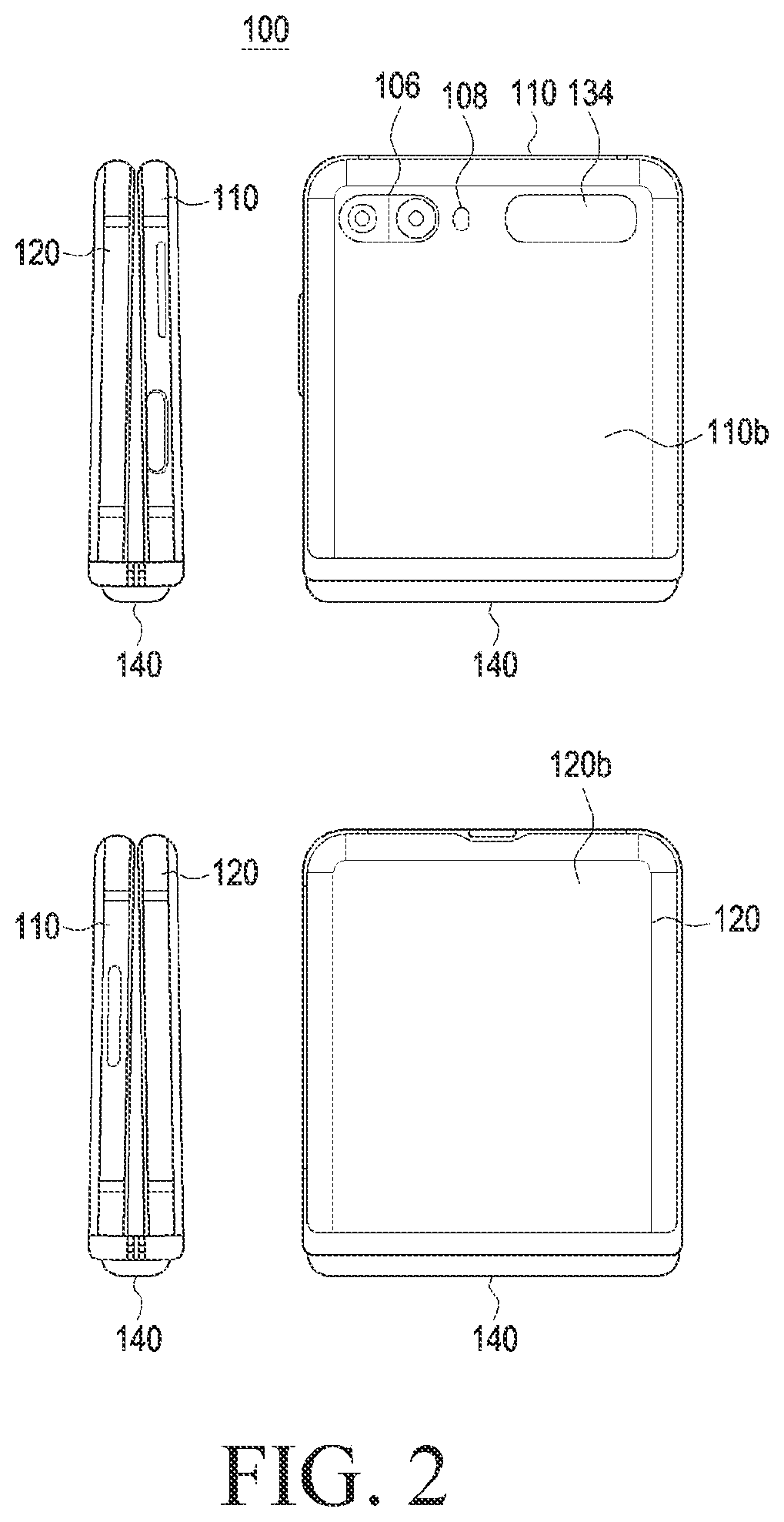 Patent US12332702 Figure 2 – Electronic device comprising hinge module