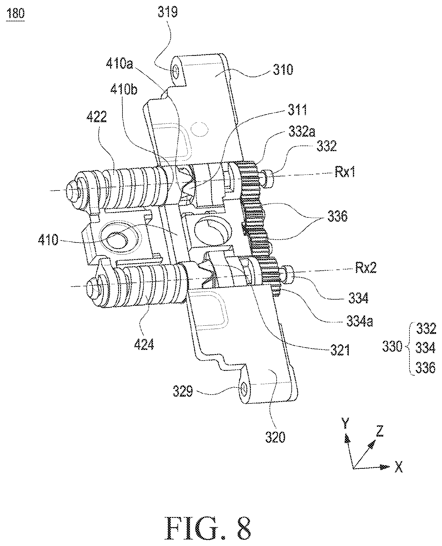 Patent US12332702 Figure 8 – Electronic device comprising hinge module