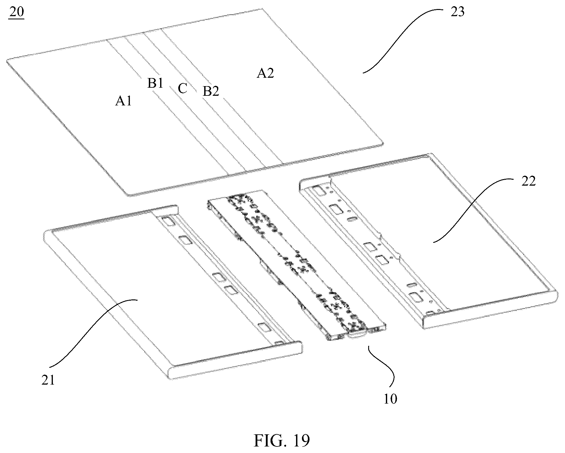 Patent US12332703 Figure 9 – Hinge and mobile terminal
