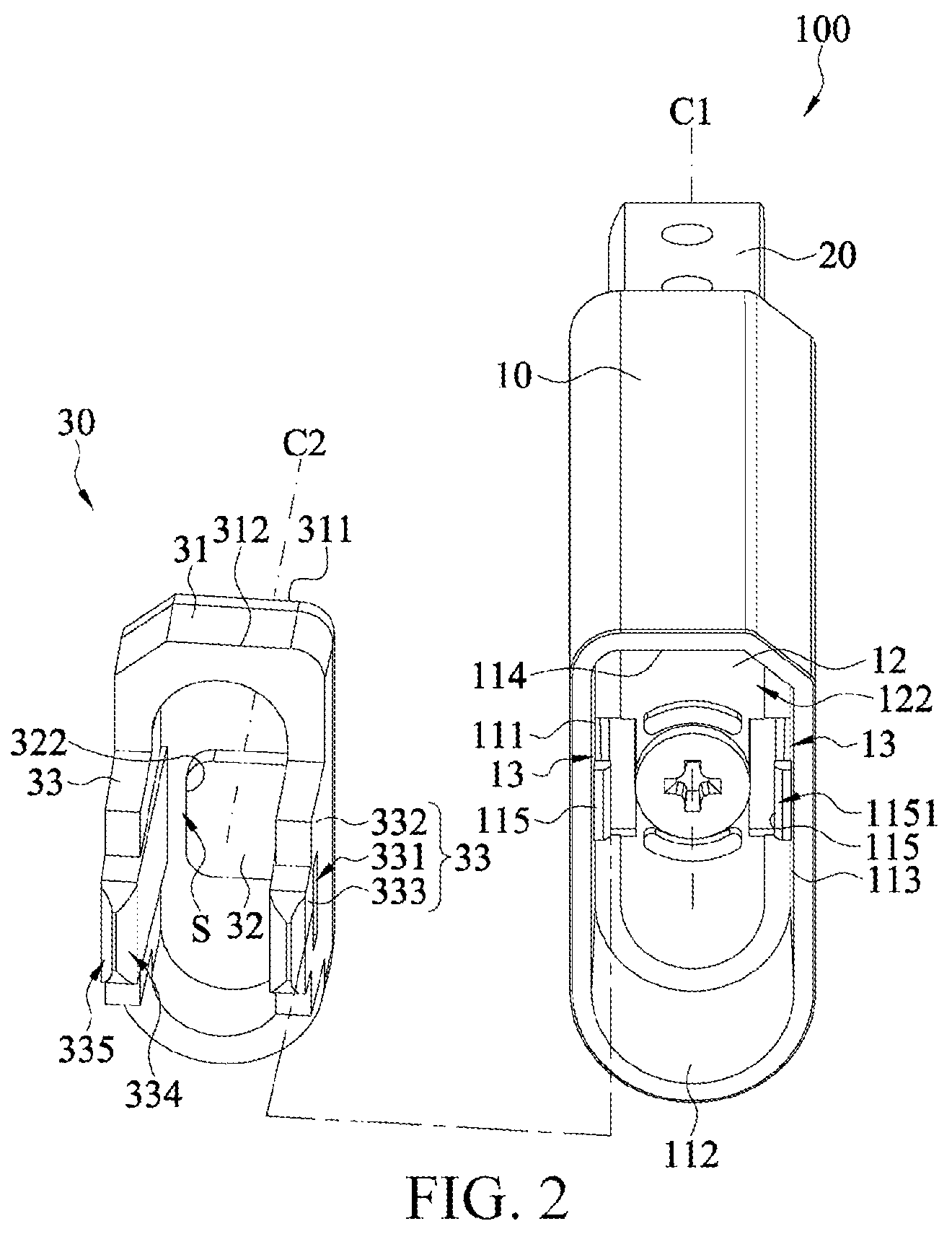 Patent US12332704 Figure 2 – Connecting structure