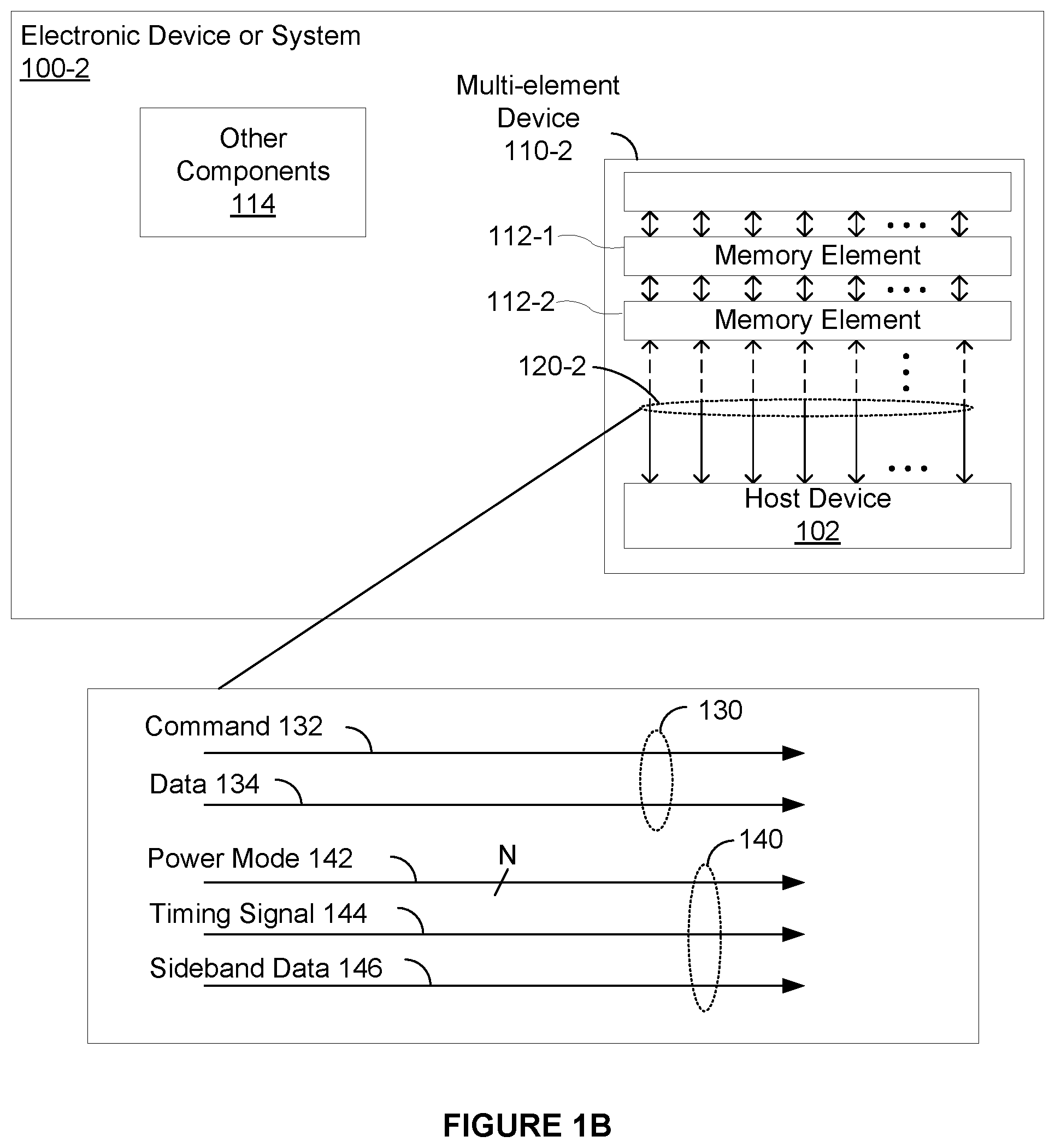 Patent US12332709 Figure 2 – Multi-element memory device with power for individual elements