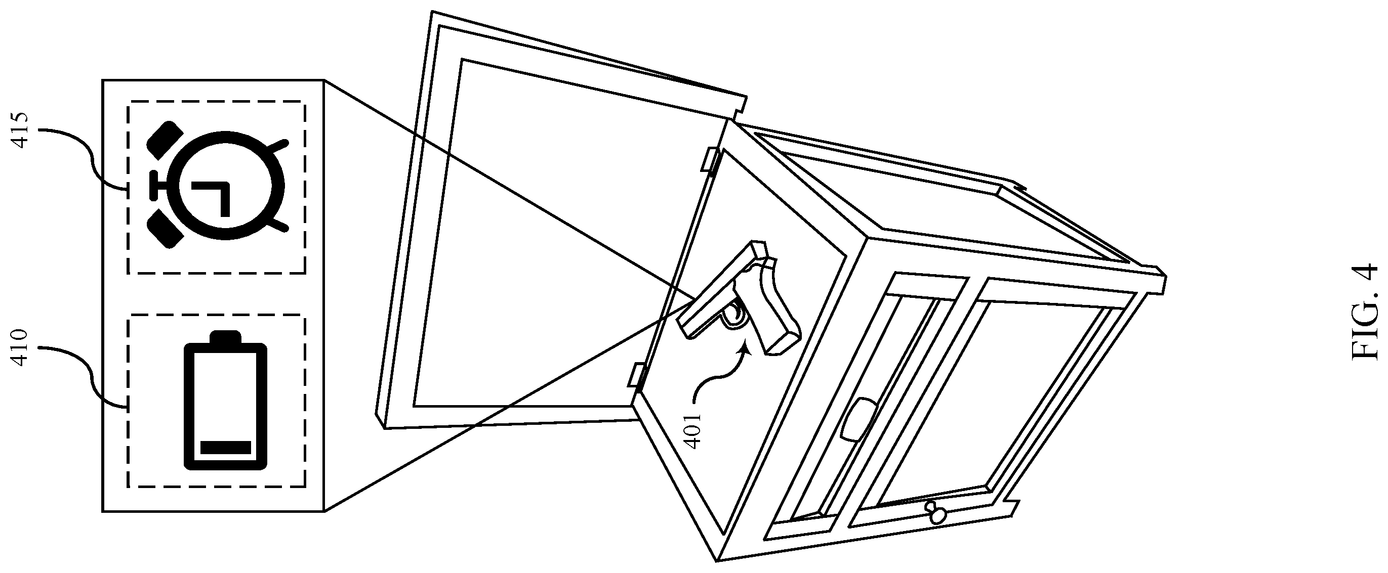 Patent US12332716 Figure 4 – Systems and techniques for improving battery life in an electromechanical gun