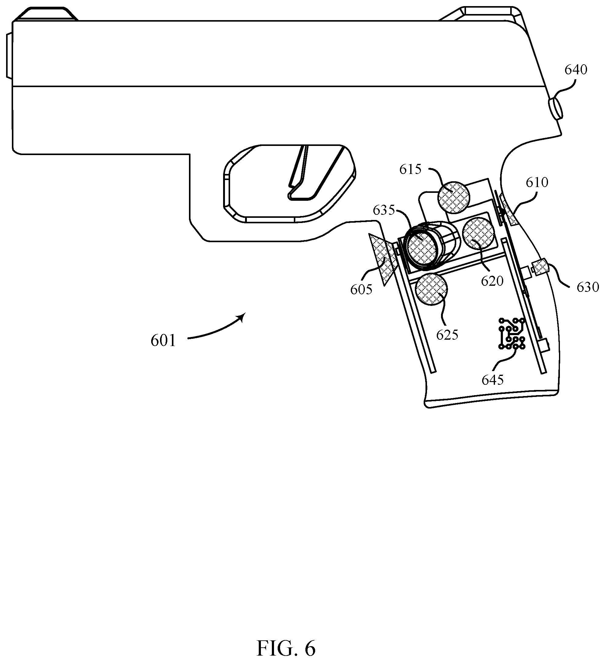 Patent US12332716 Figure 6 – Systems and techniques for improving battery life in an electromechanical gun