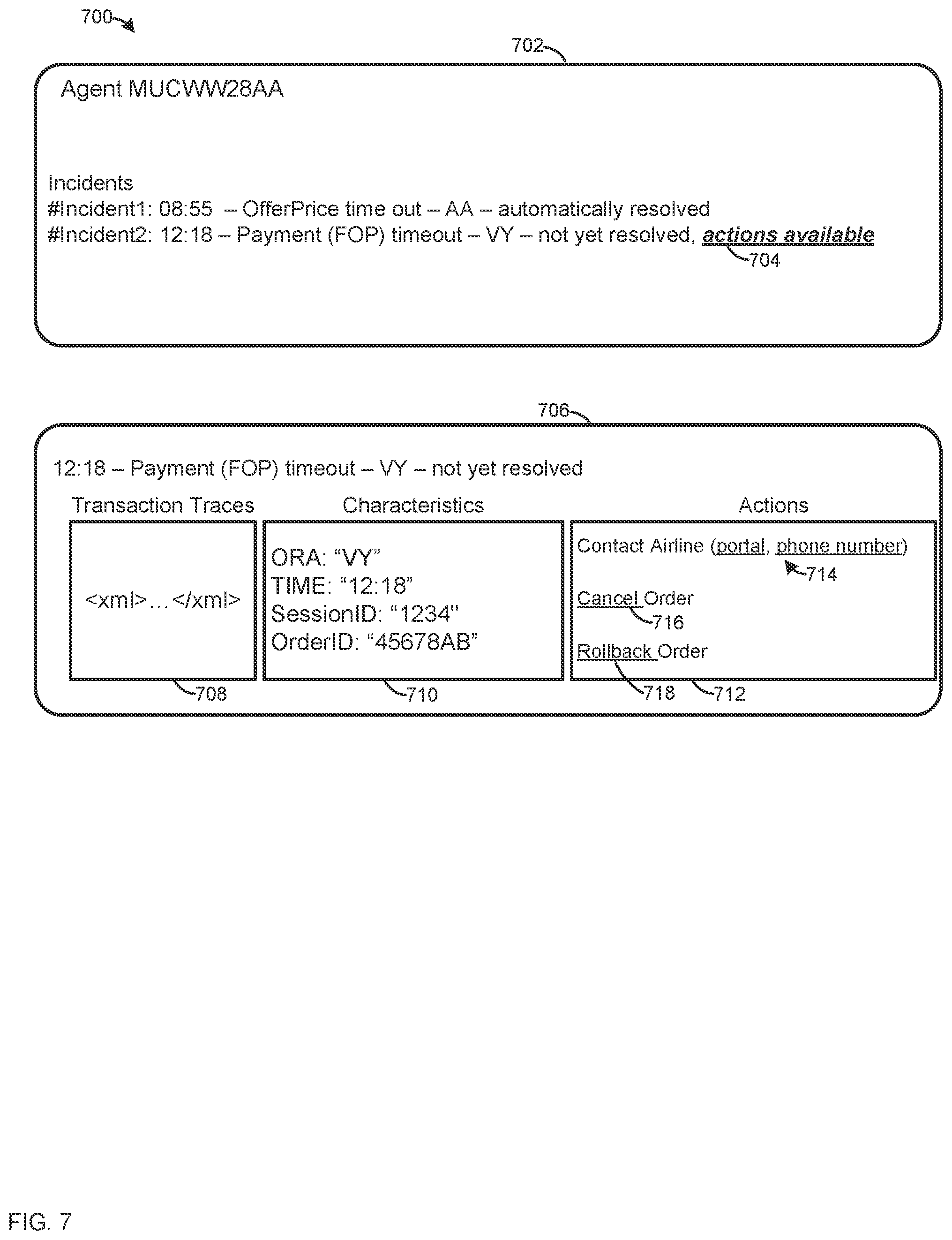 Patent US12332731 Figure 7 – Device, system and method for resolving errors between a client device, an intermediation server and a provider system